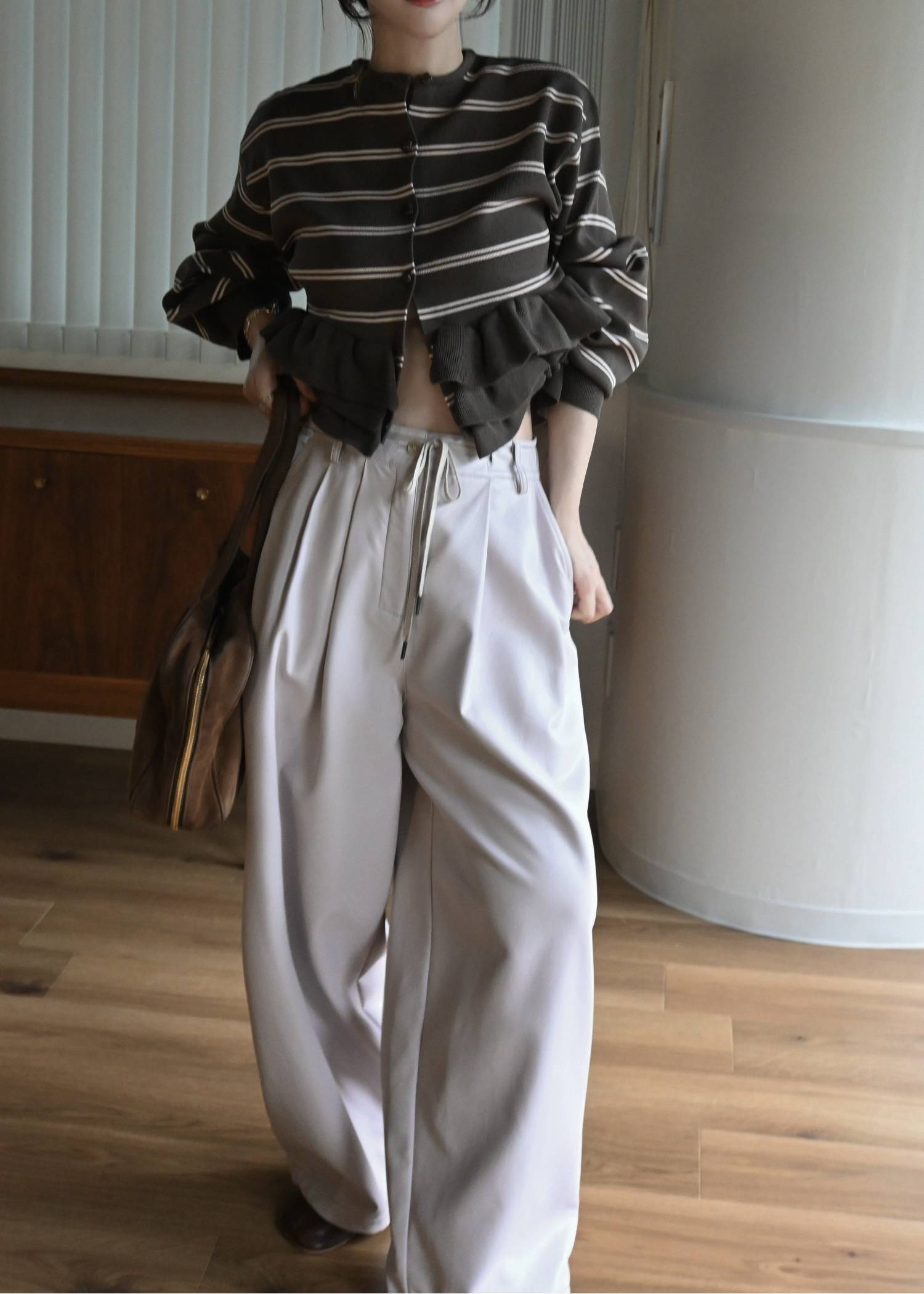 soft synthetic leather relaxed tuck PT