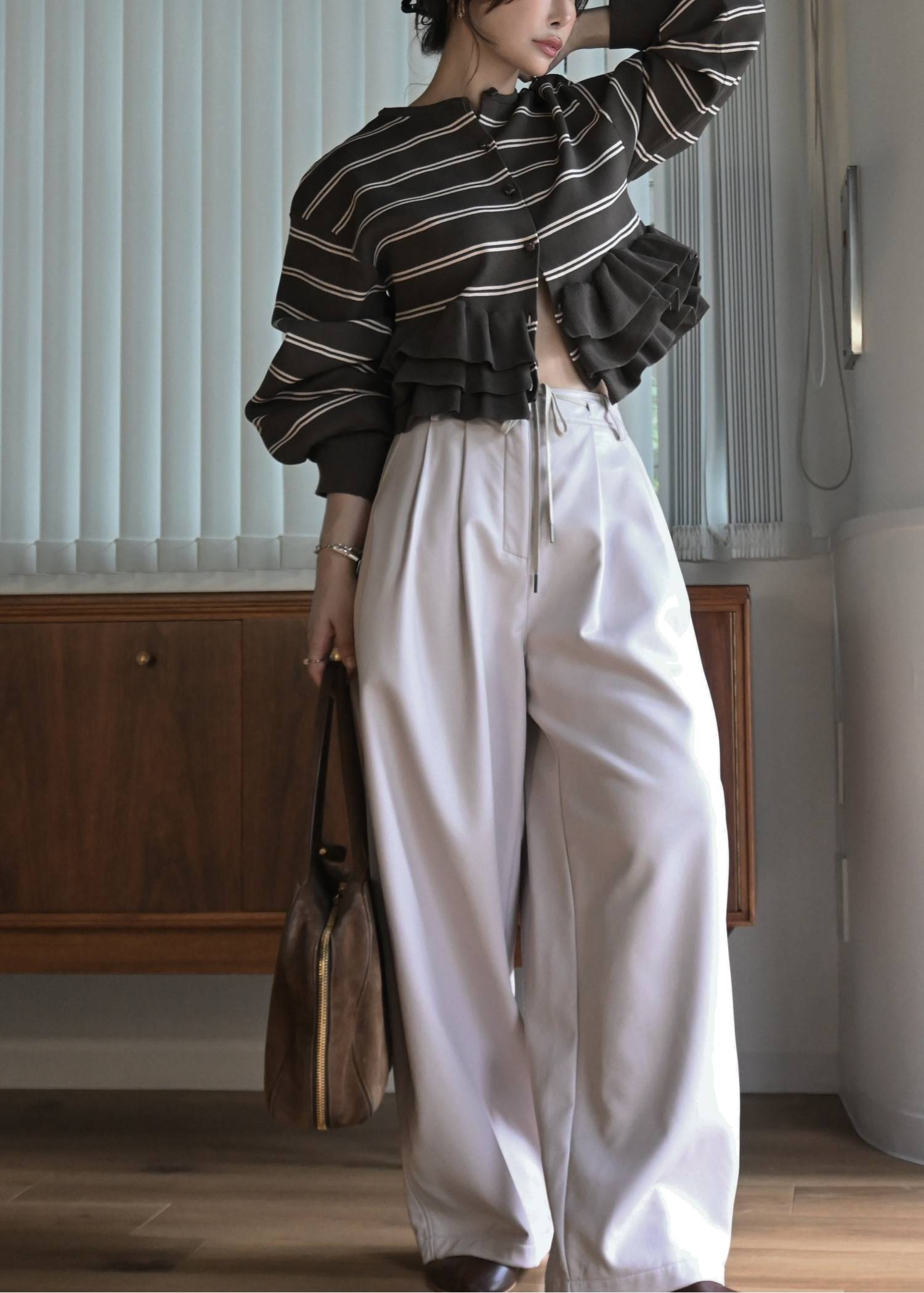 soft synthetic leather relaxed tuck PT