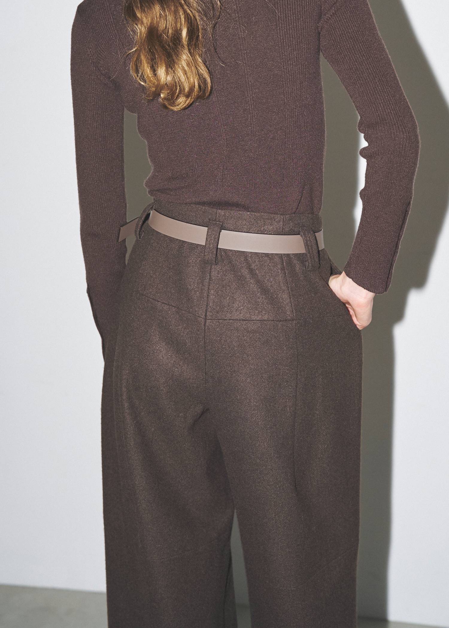wool touch tuck wide PT