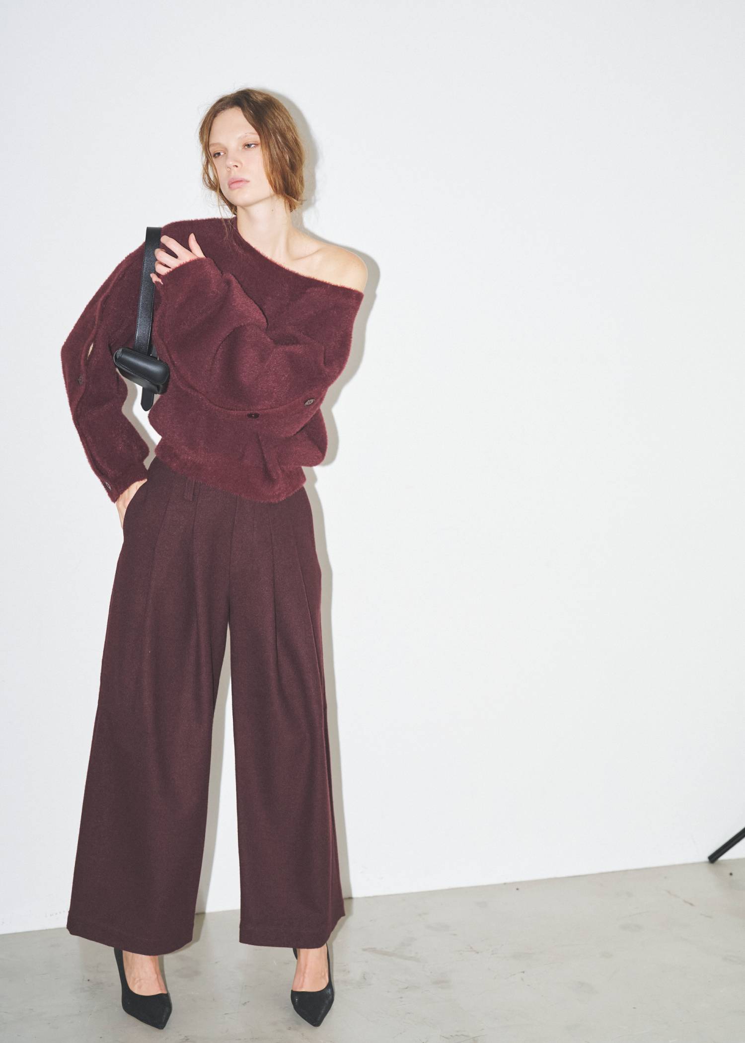 wool touch tuck wide PT