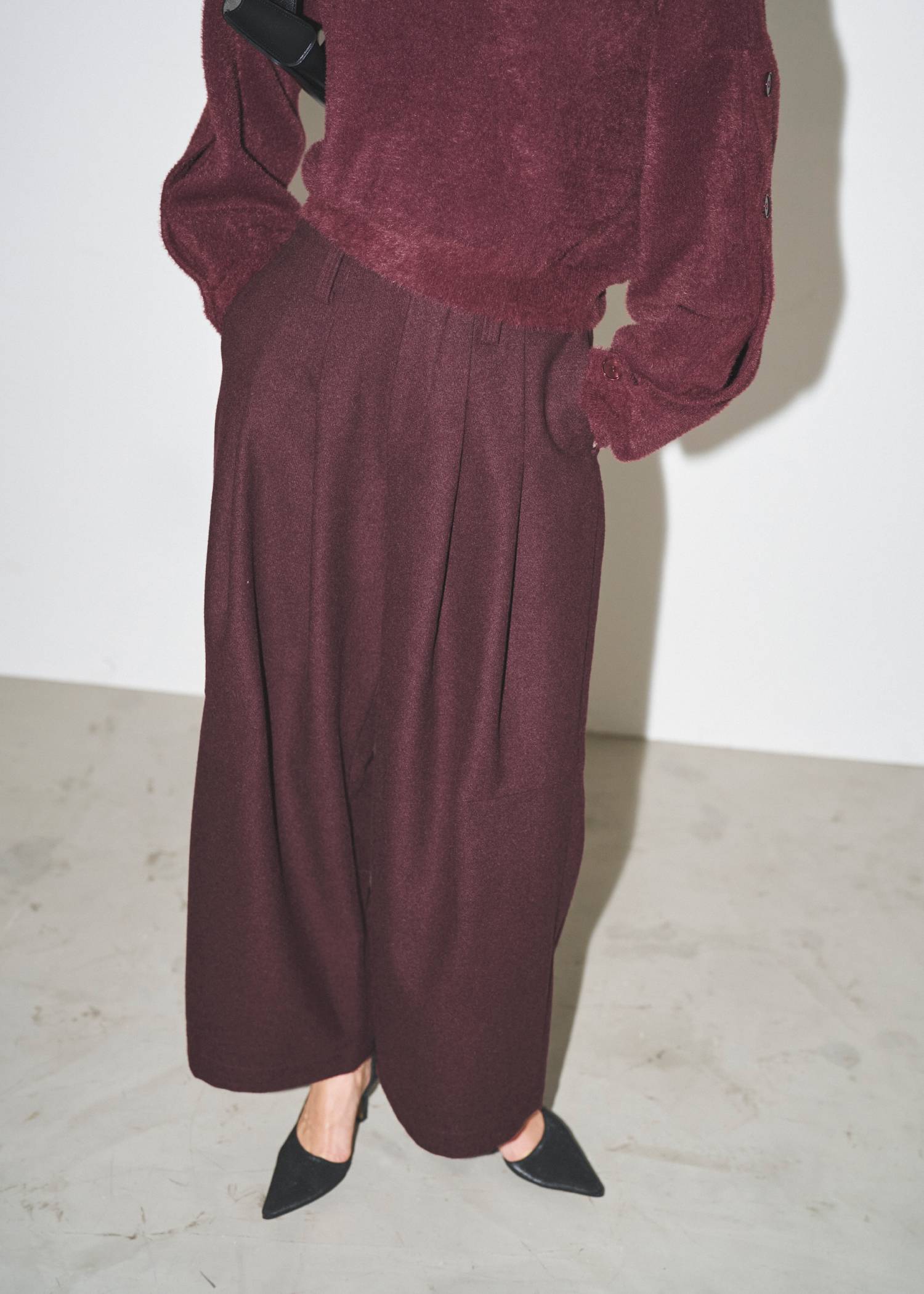 wool touch tuck wide PT