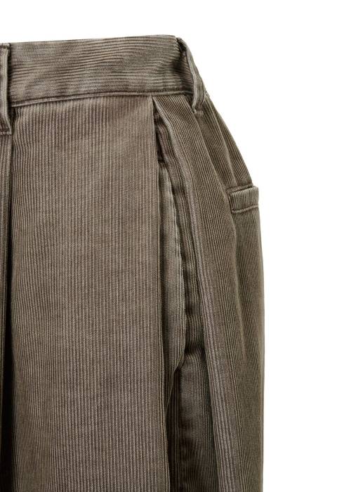 side tuck chemical wash corduroy curve PT
