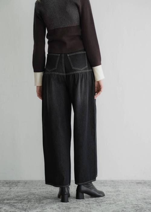 switching gather flare denim PT