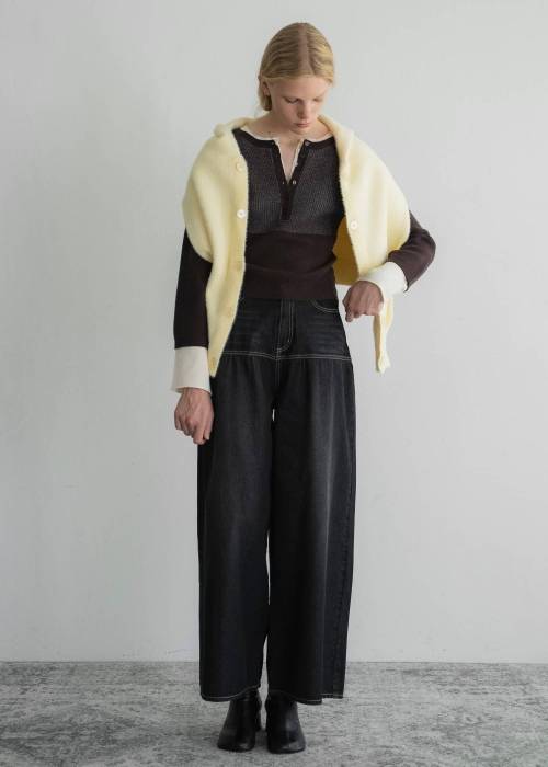 switching gather flare denim PT