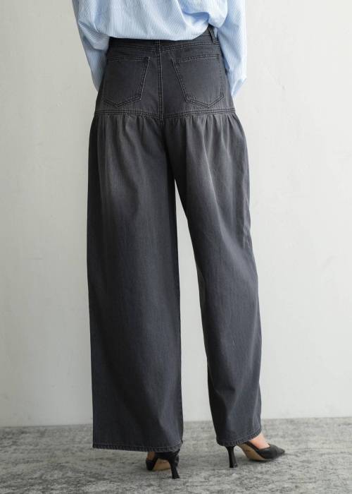 switching gather flare denim PT