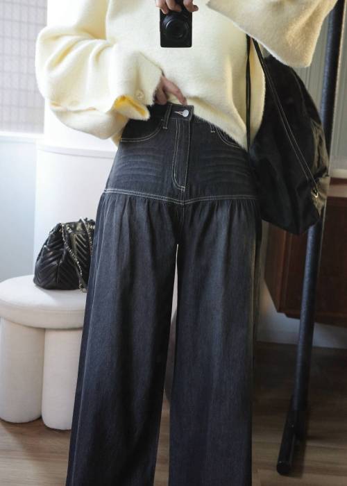 switching gather flare denim PT