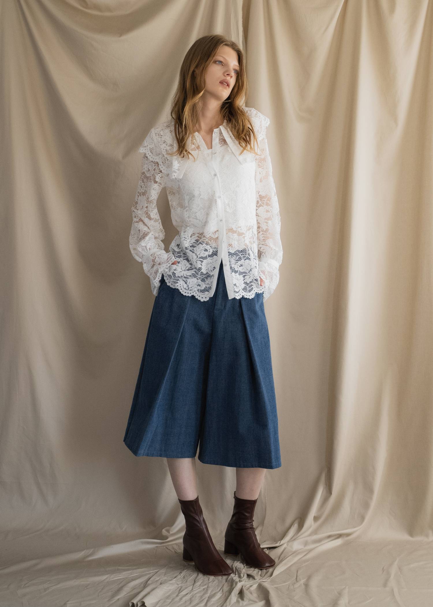 front tuck midi length flare PT