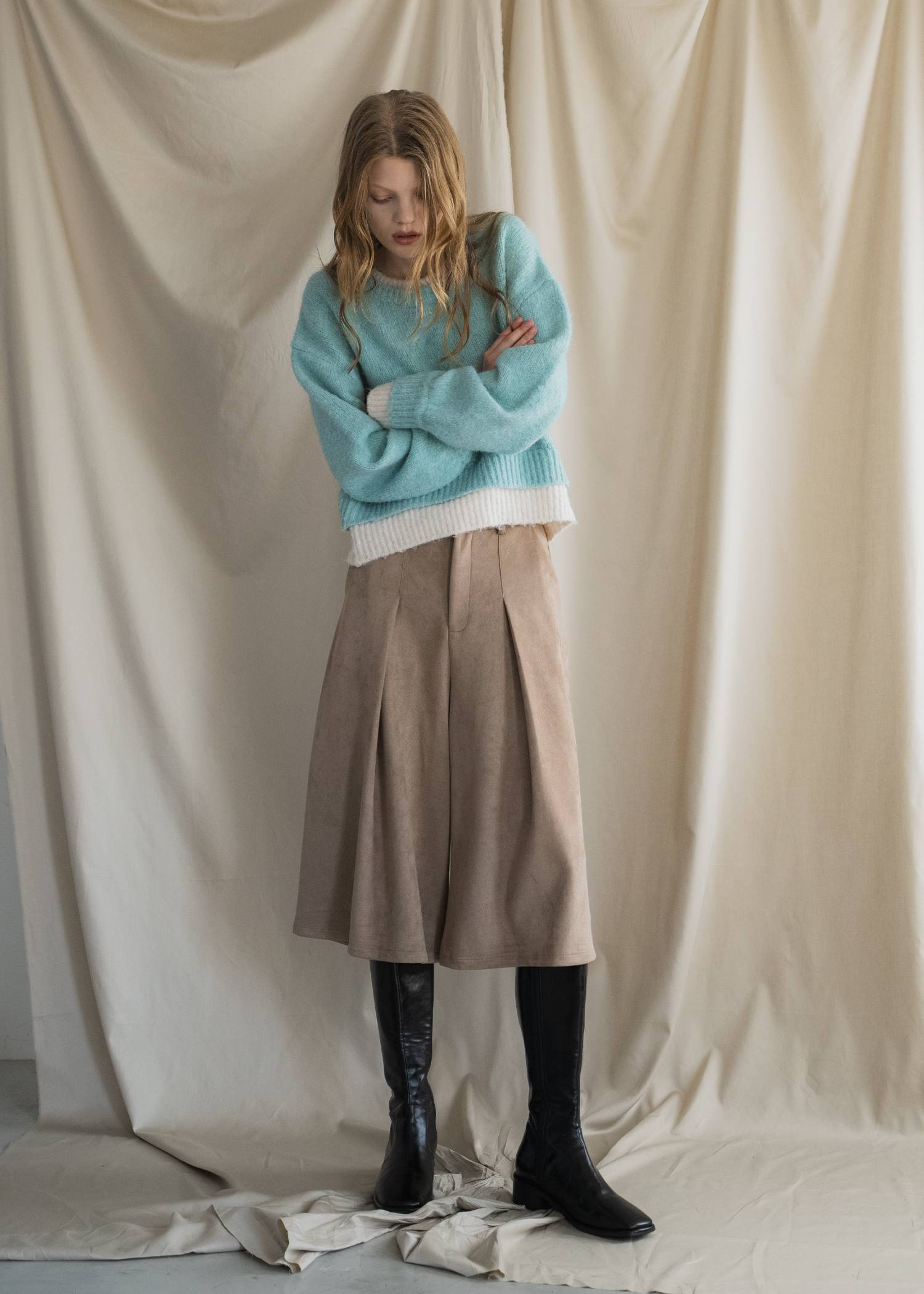 front tuck midi length flare PT