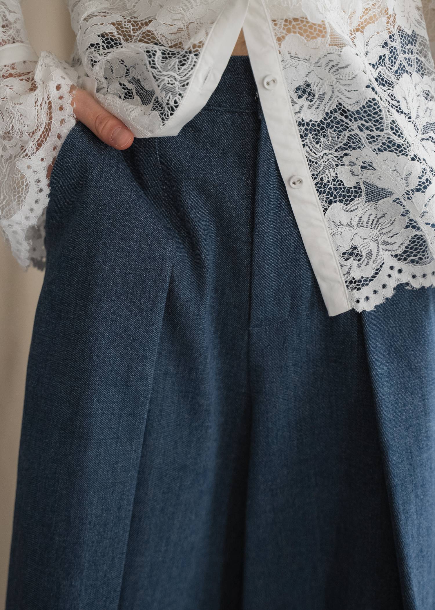 front tuck midi length flare PT