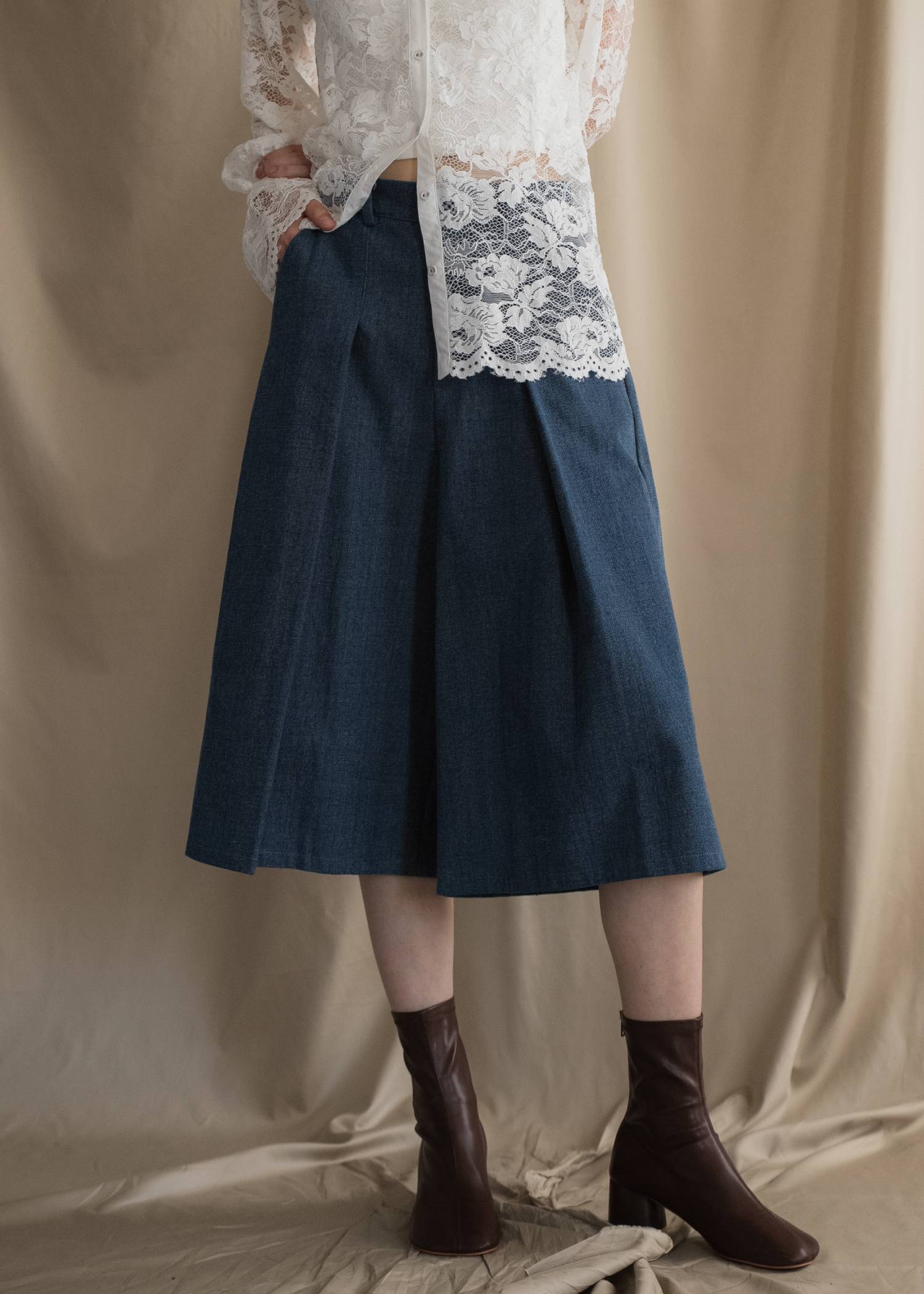 front tuck midi length flare PT