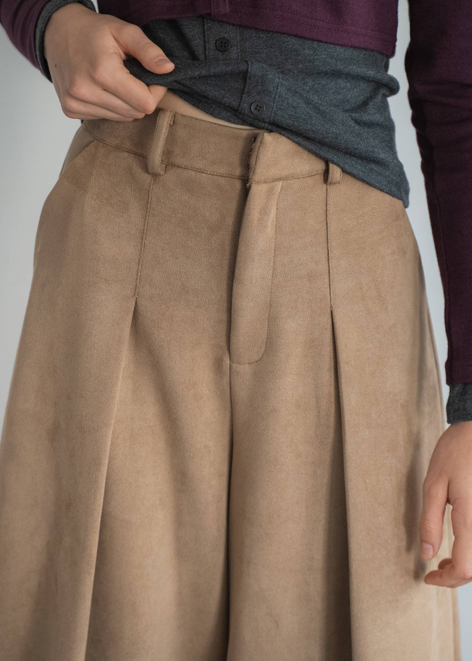 front tuck midi length flare PT