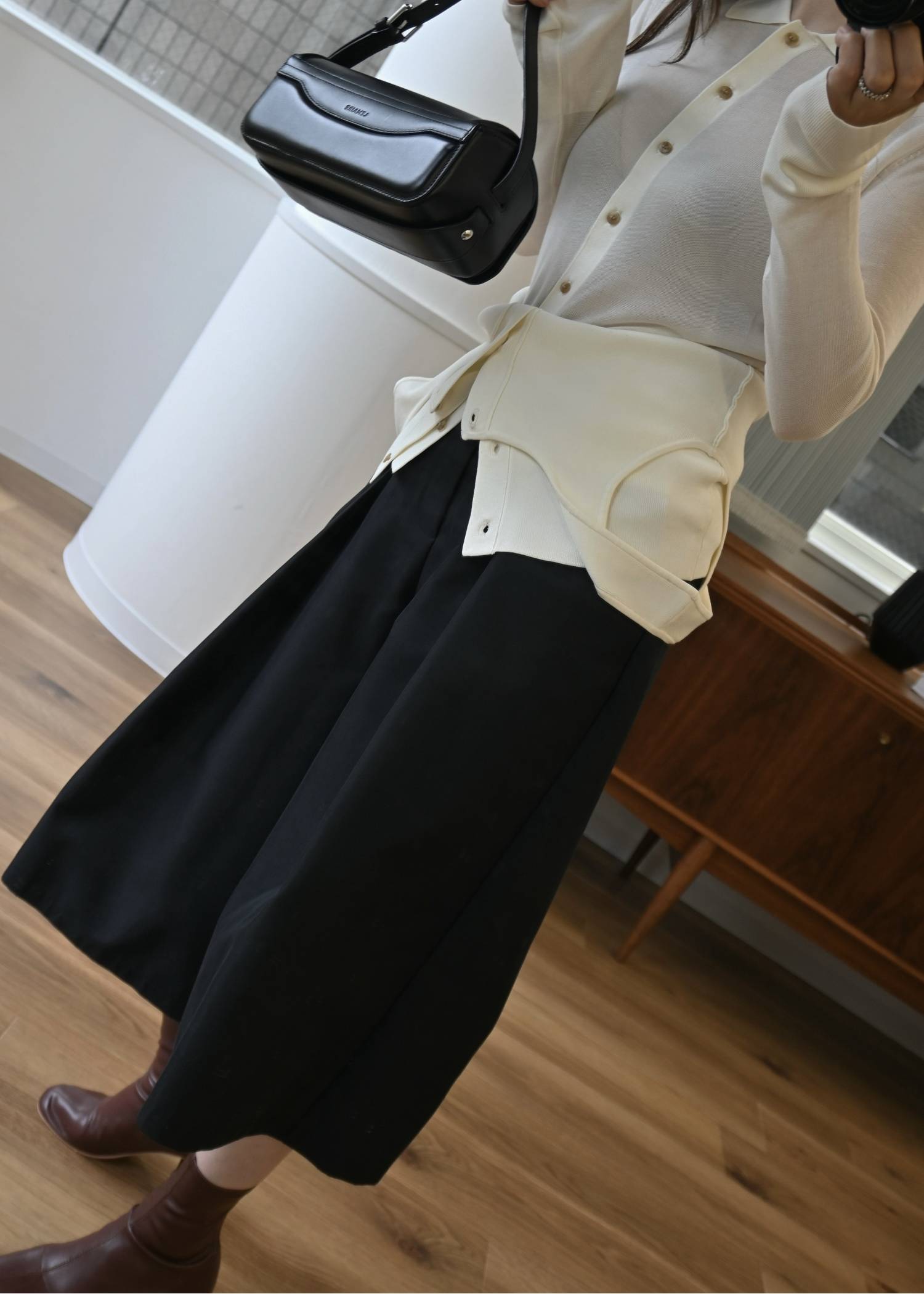front tuck midi length flare PT