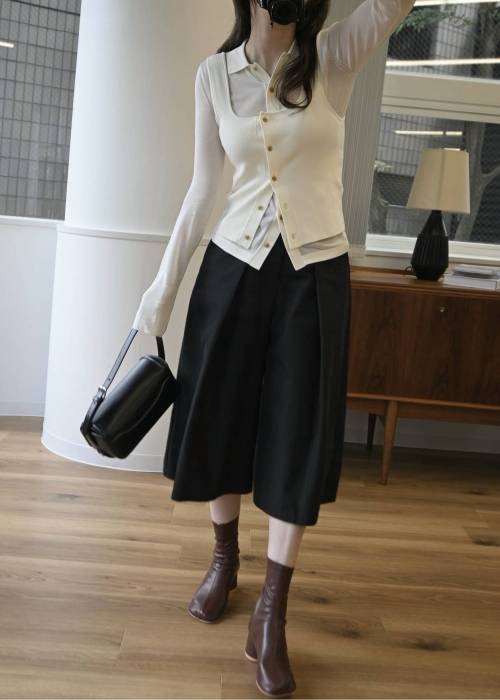front tuck midi length flare PT