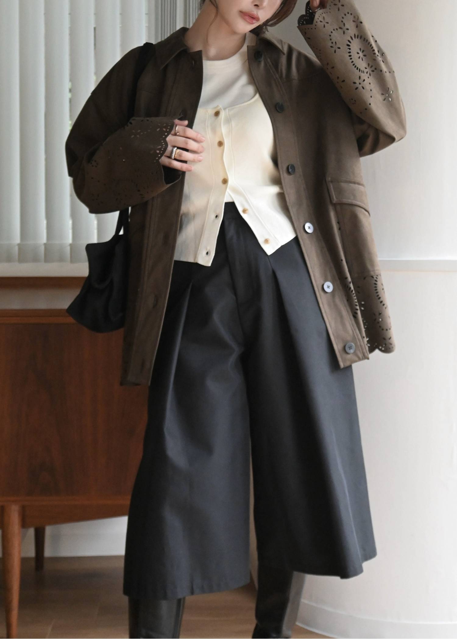 front tuck midi length flare PT