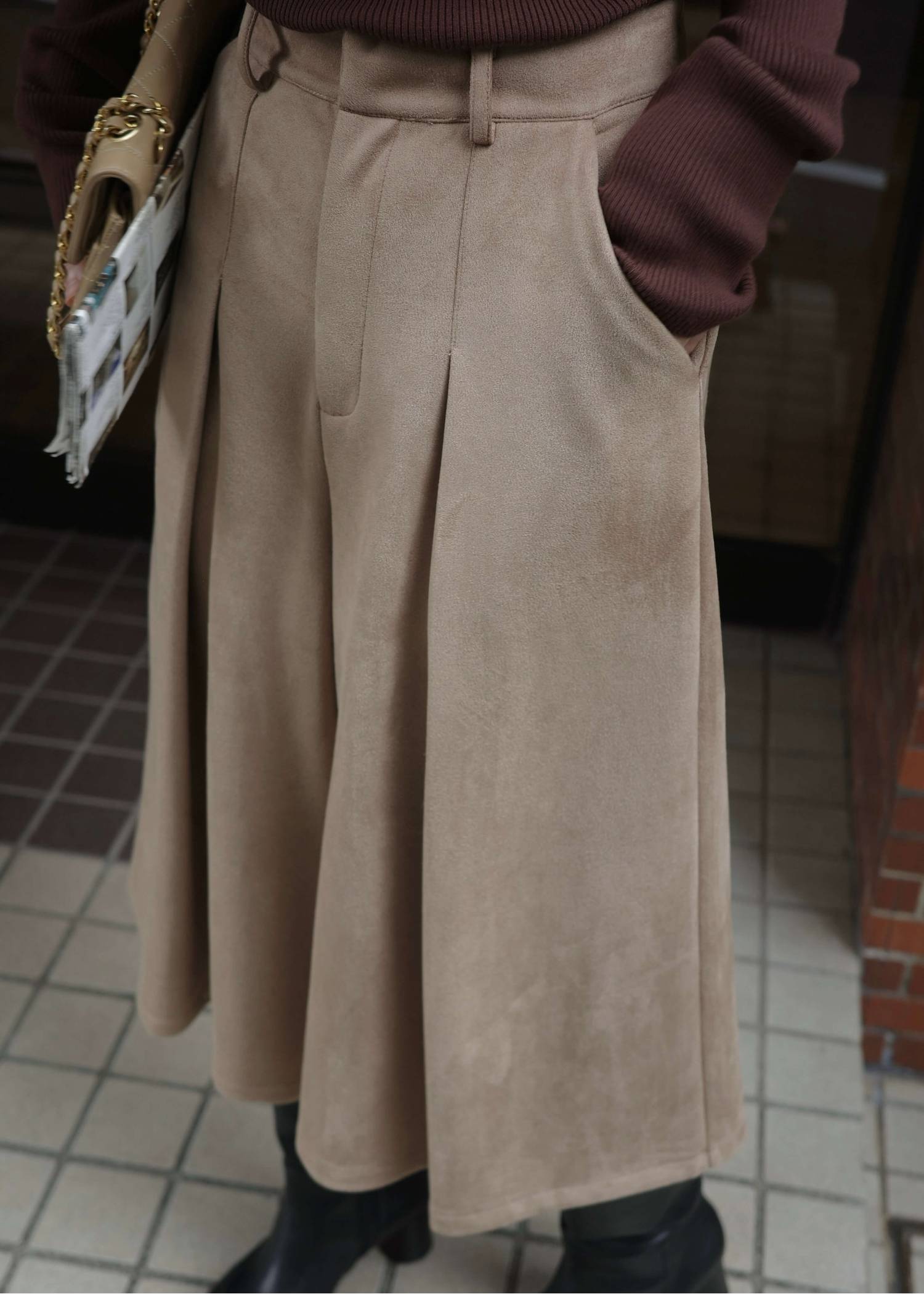 front tuck midi length flare PT