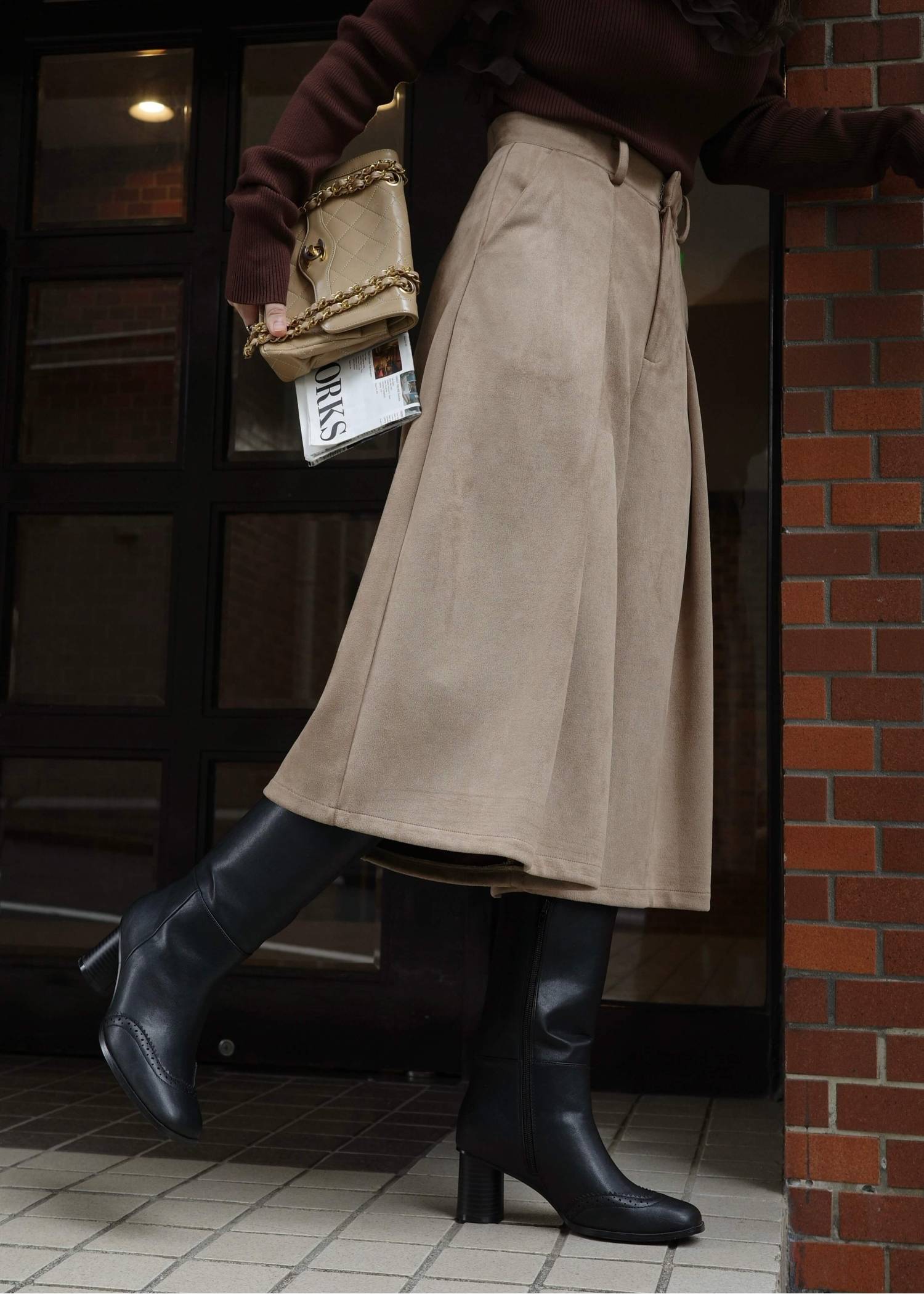 front tuck midi length flare PT