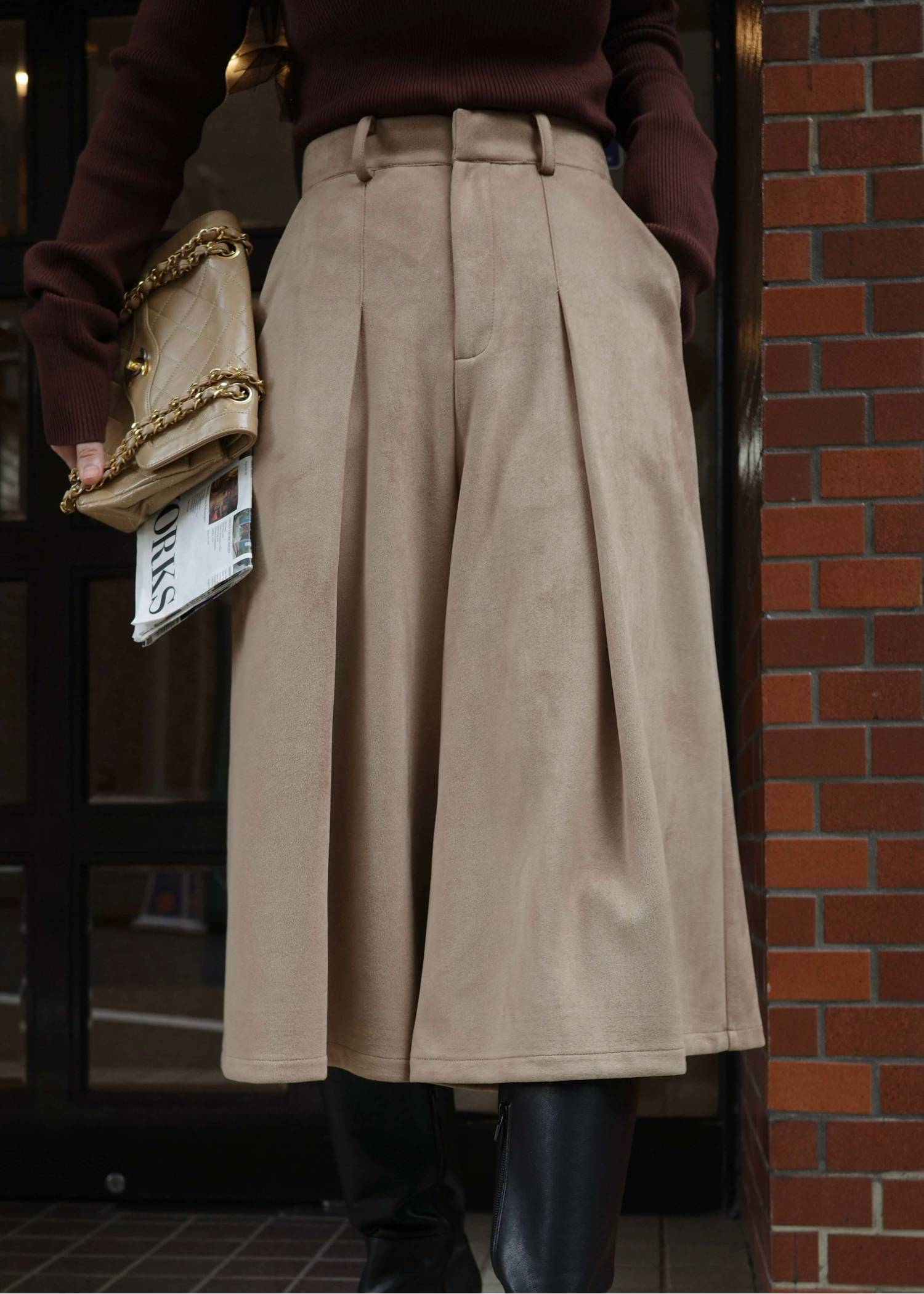 front tuck midi length flare PT