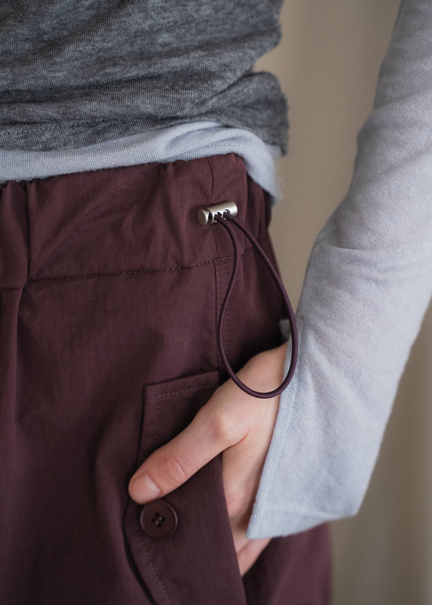 waist drawstring cargo pocket PT