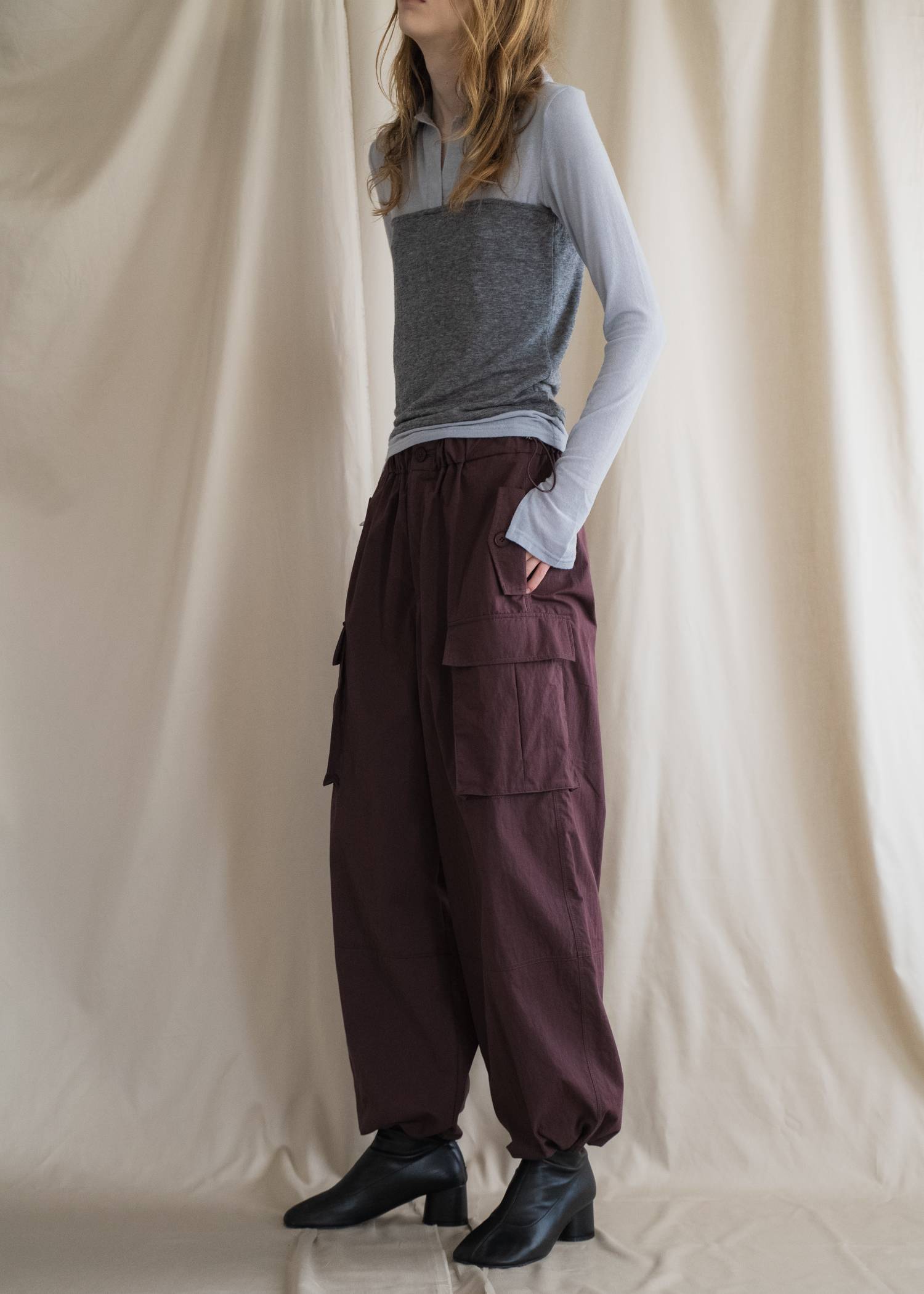 waist drawstring cargo pocket PT