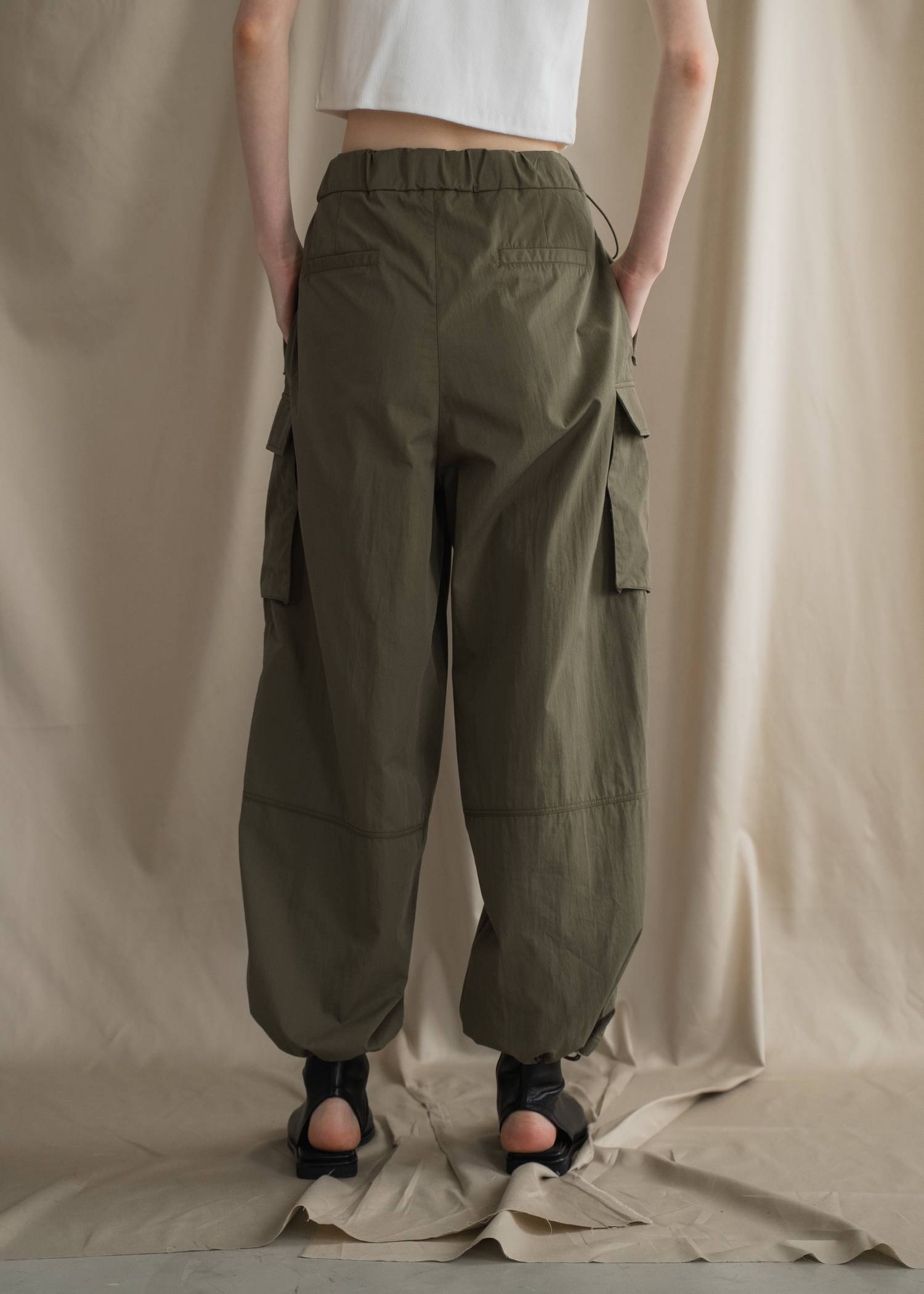 waist drawstring cargo pocket PT