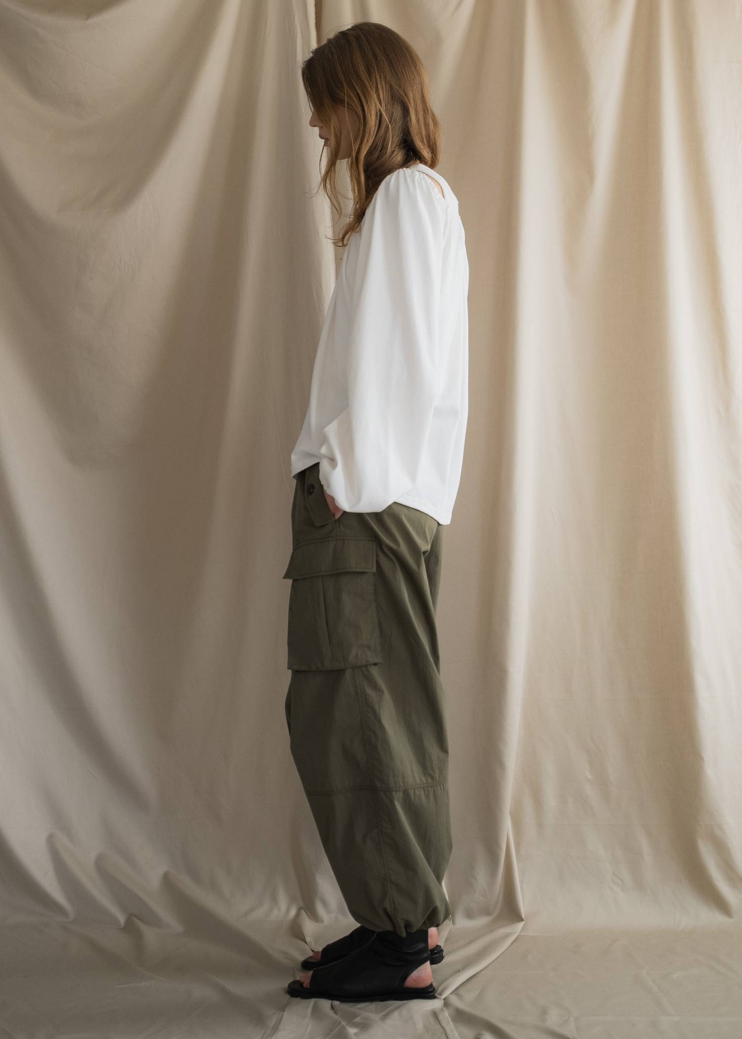 waist drawstring cargo pocket PT