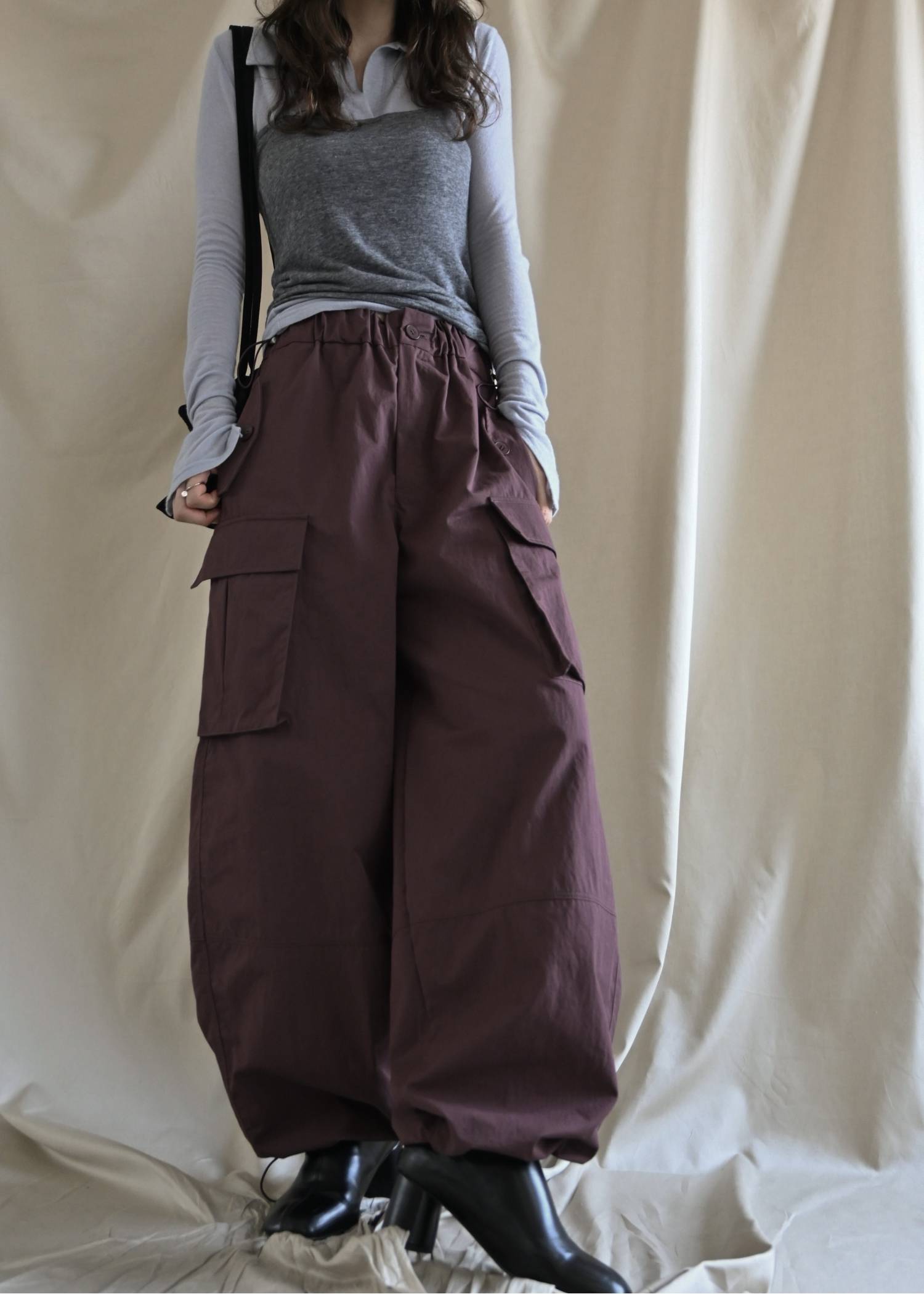 waist drawstring cargo pocket PT