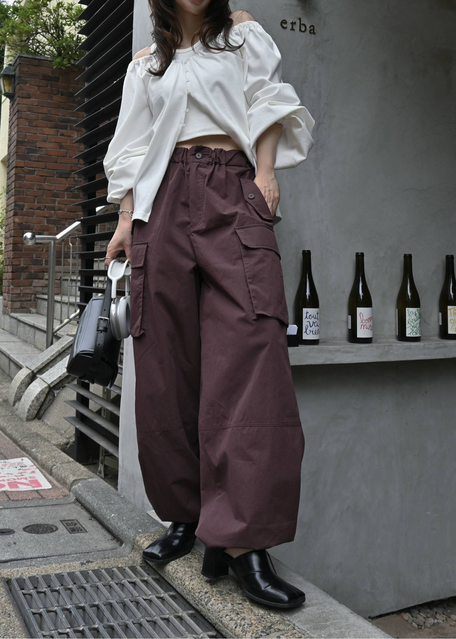 waist drawstring cargo pocket PT