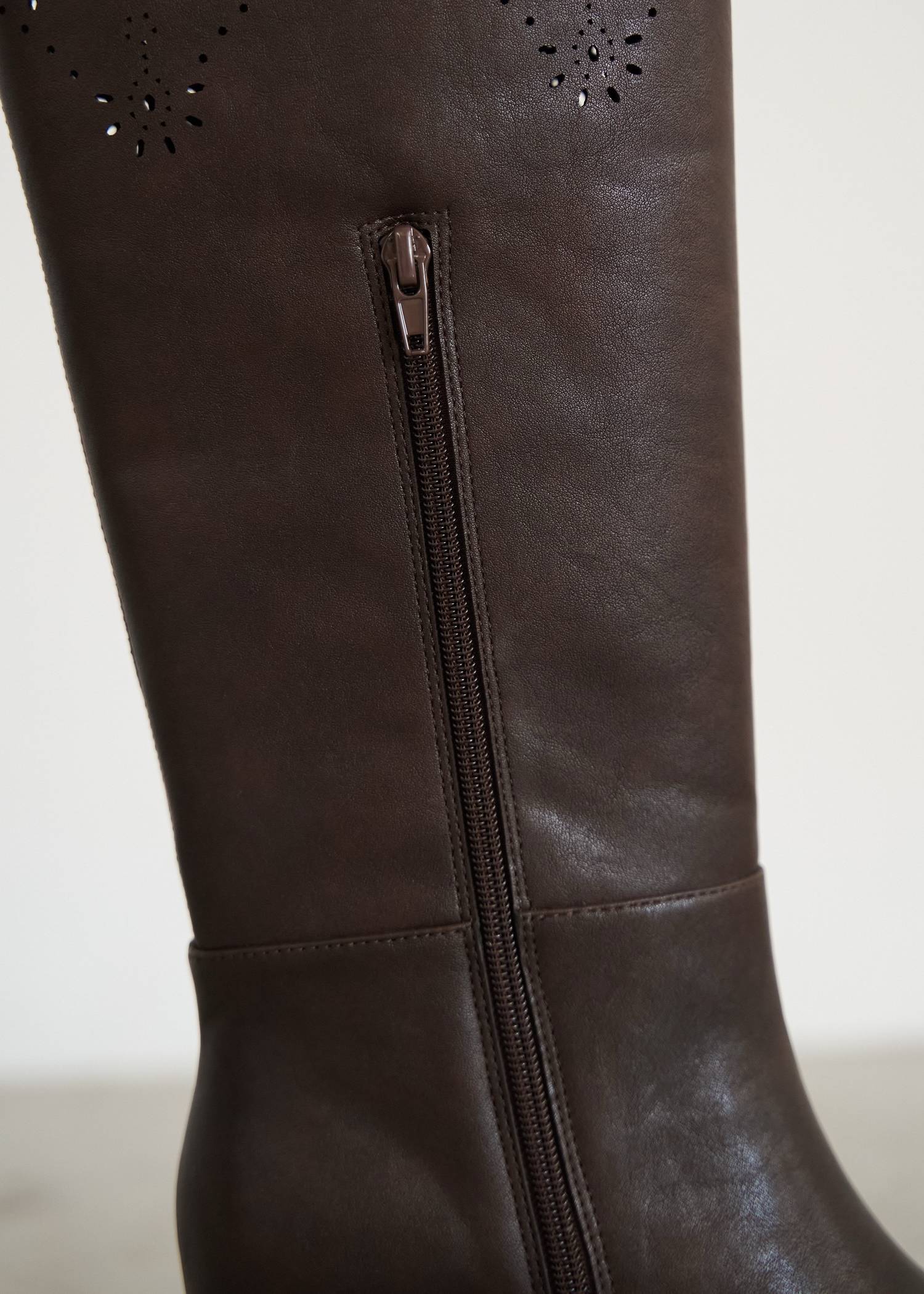 punching scallop design boots