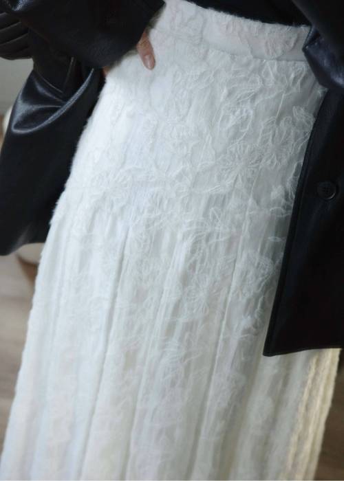 sheer lace pleats medium SK