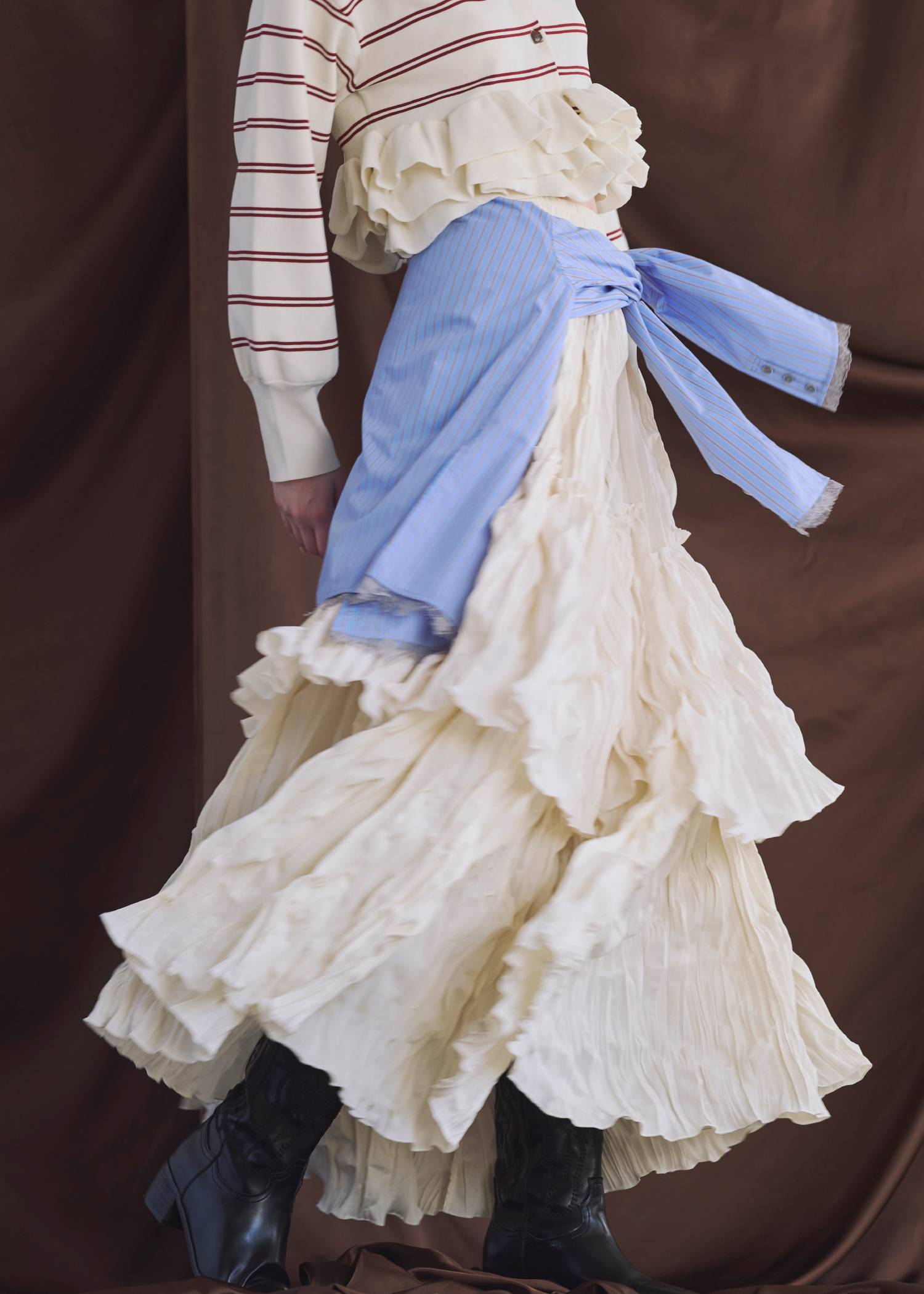 random tiered crinkle maxi SK