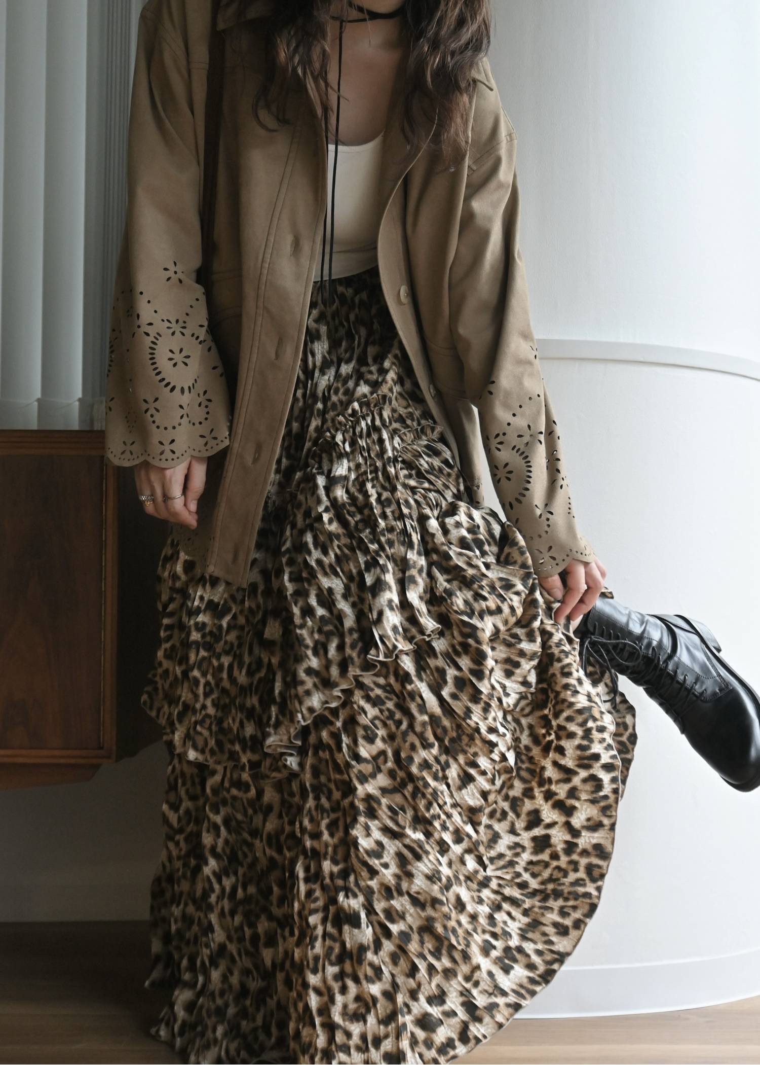 random tiered crinkle maxi SK
