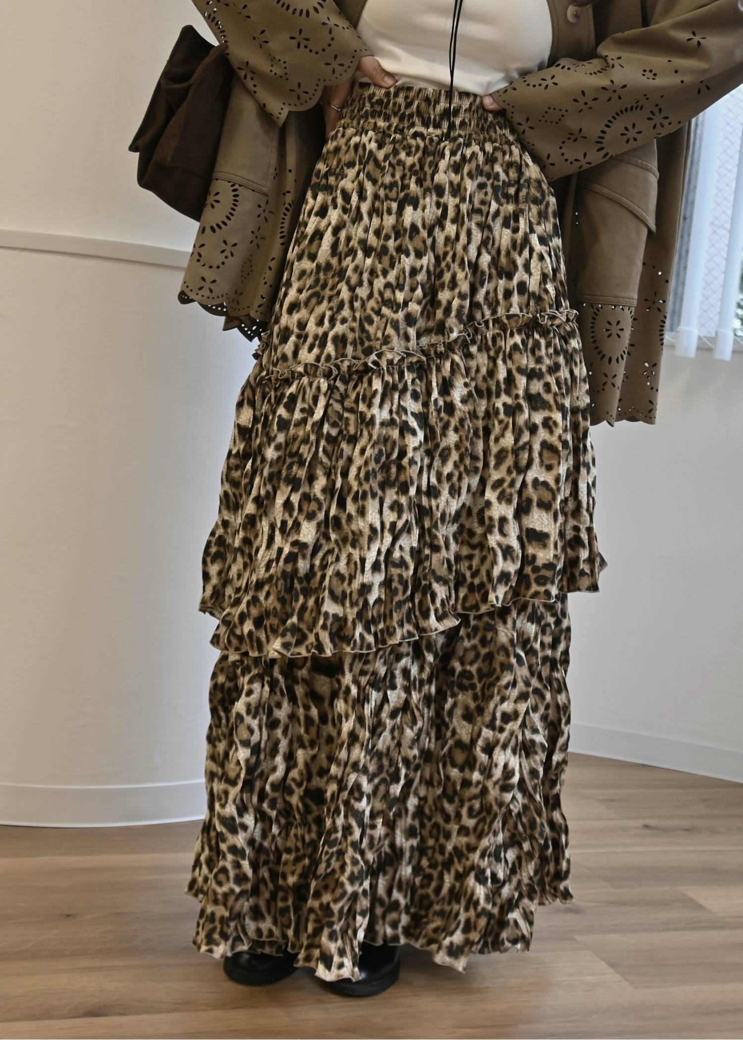 random tiered crinkle maxi SK