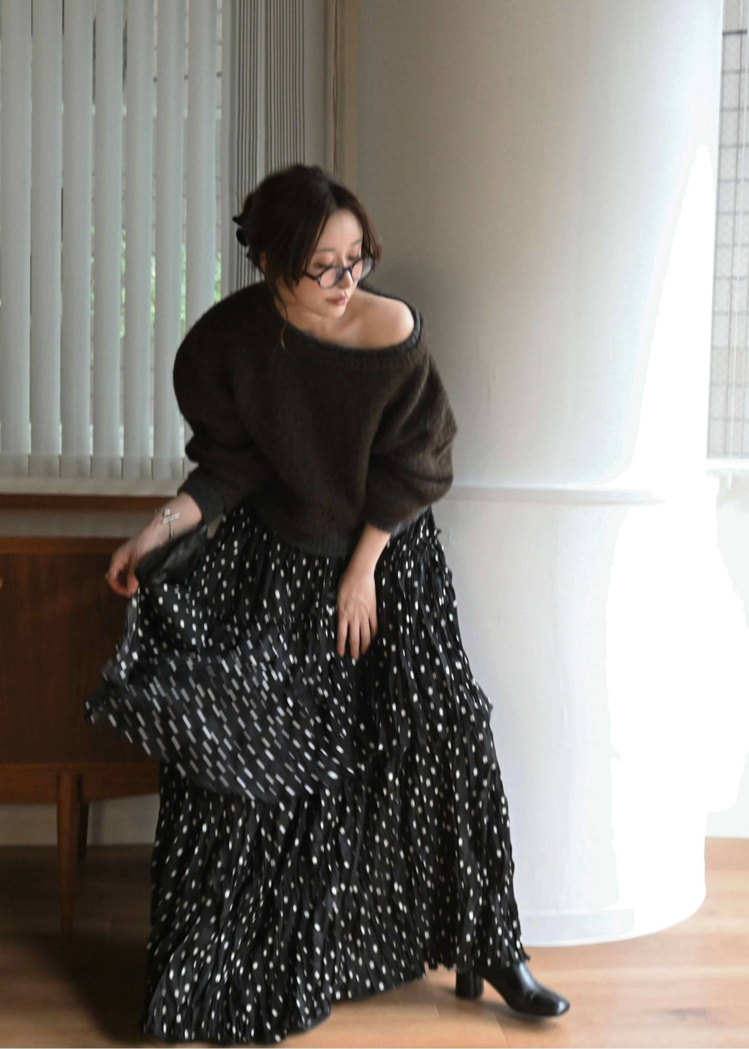 random tiered crinkle maxi SK