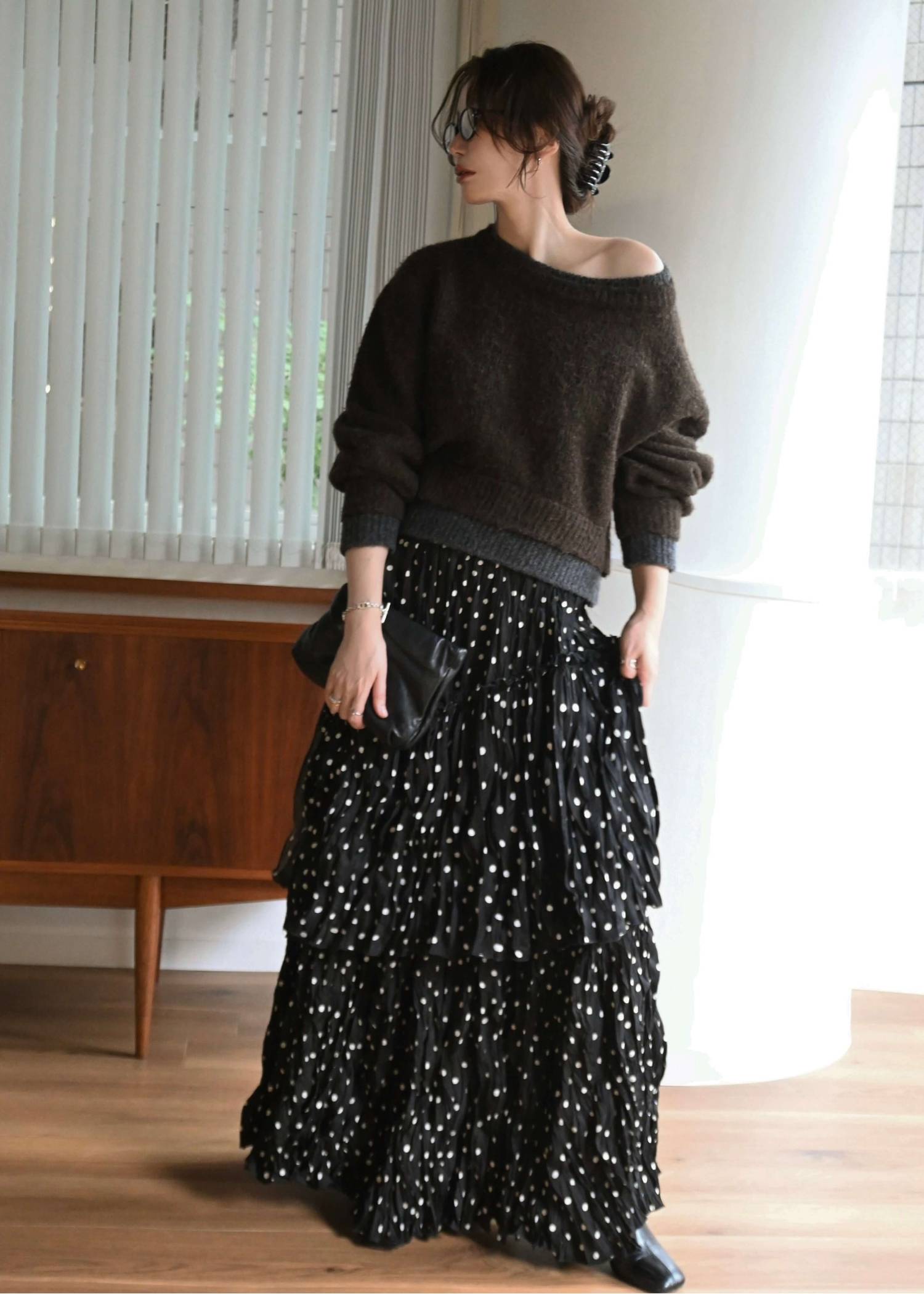 random tiered crinkle maxi SK