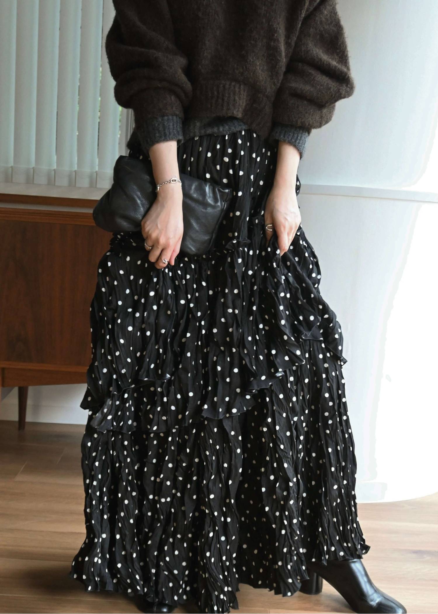 random tiered crinkle maxi SK