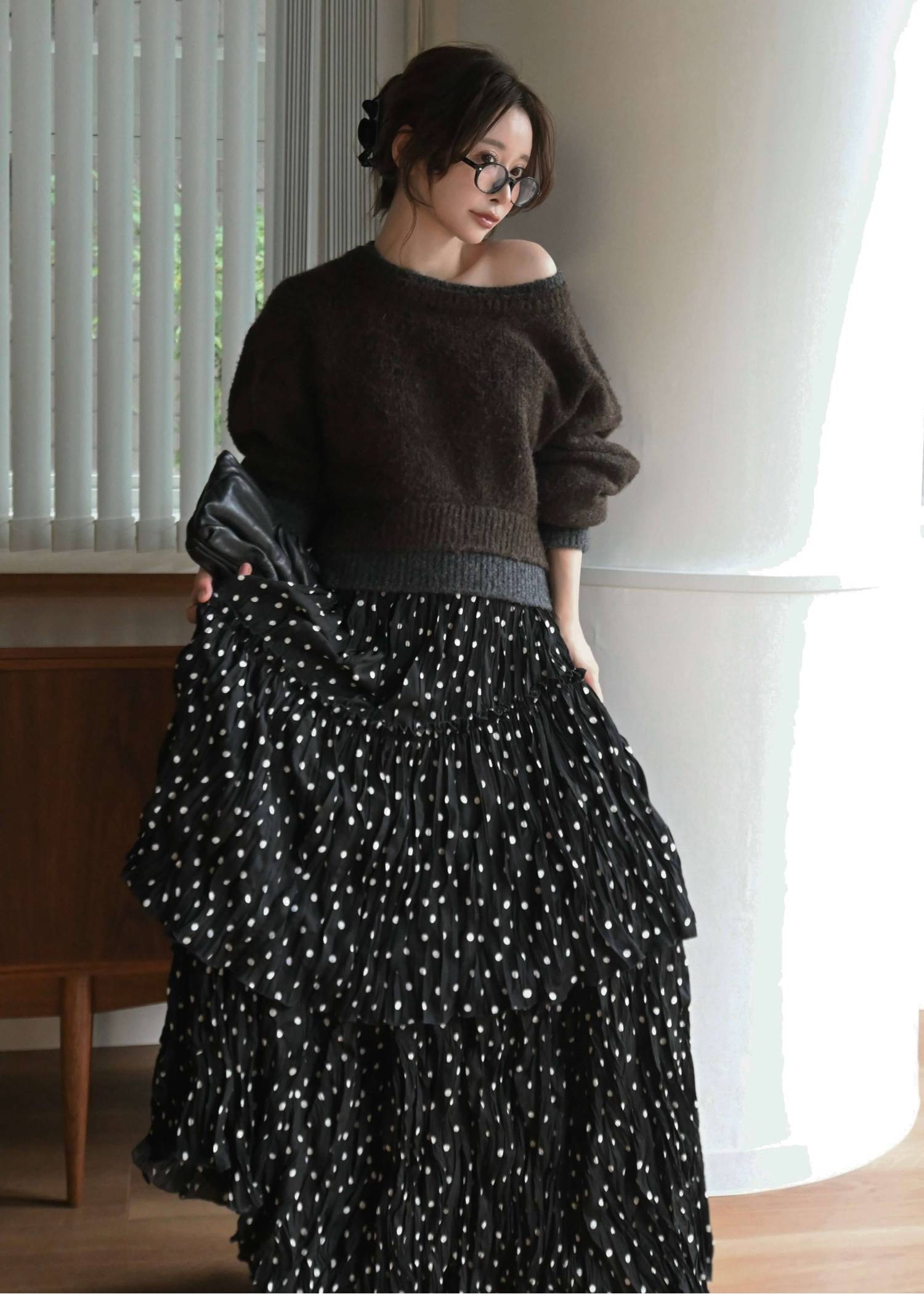 random tiered crinkle maxi SK