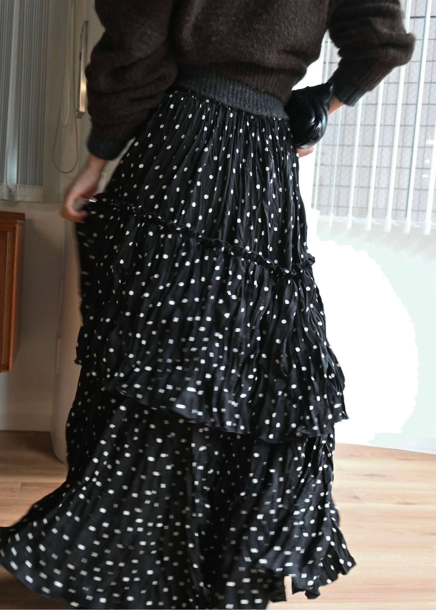 random tiered crinkle maxi SK