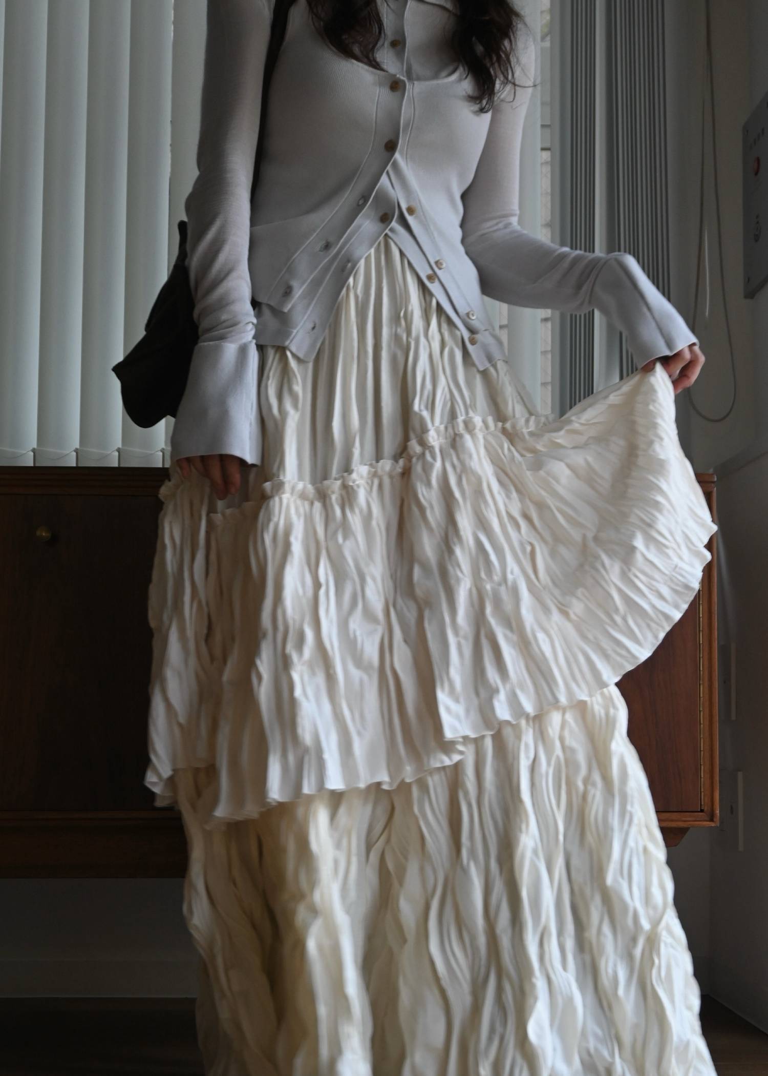 random tiered crinkle maxi SK