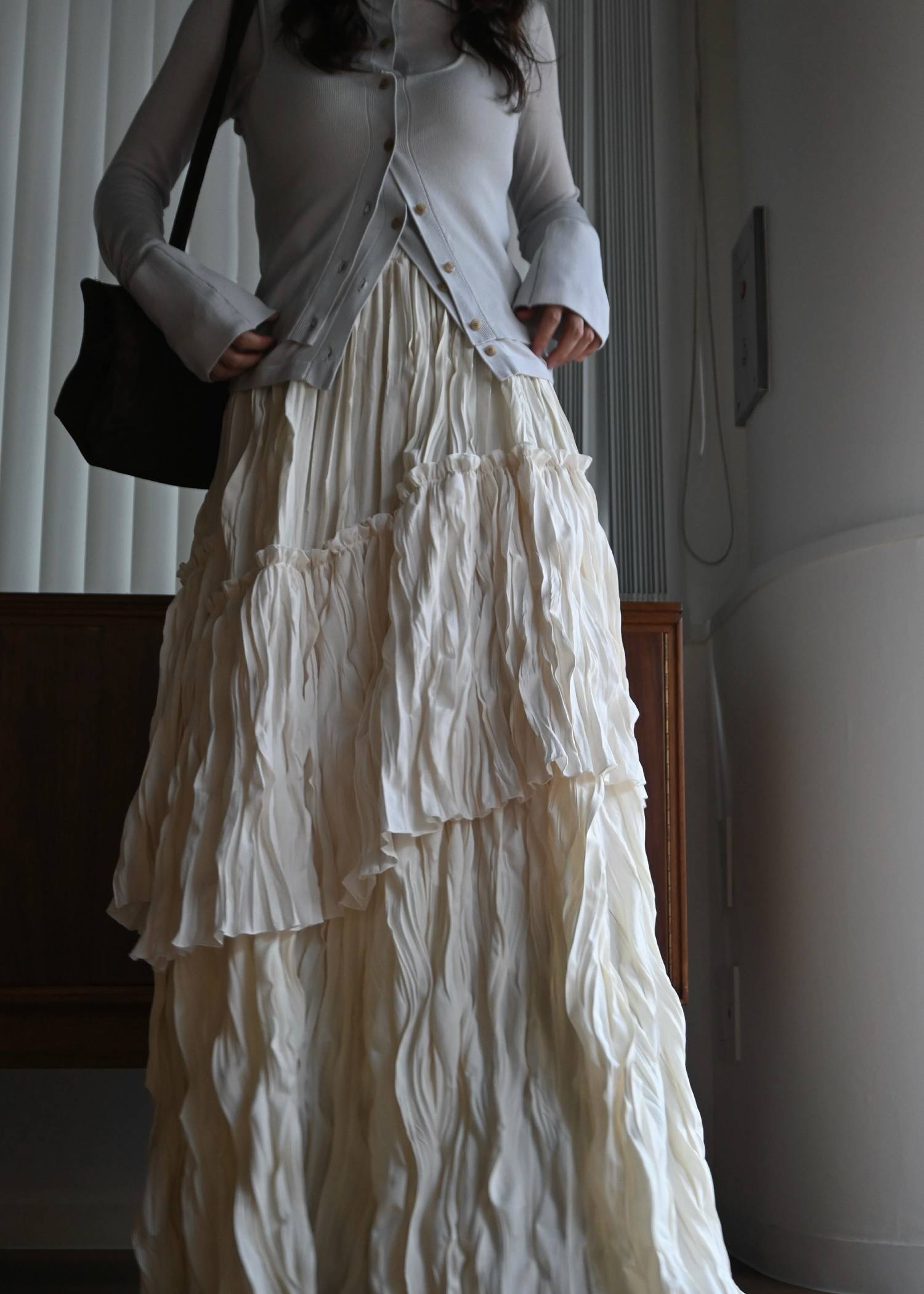 random tiered crinkle maxi SK