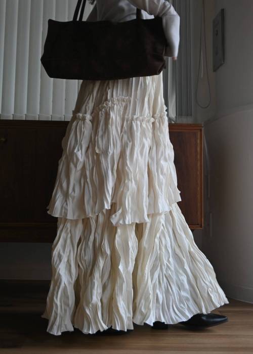 random tiered crinkle maxi SK
