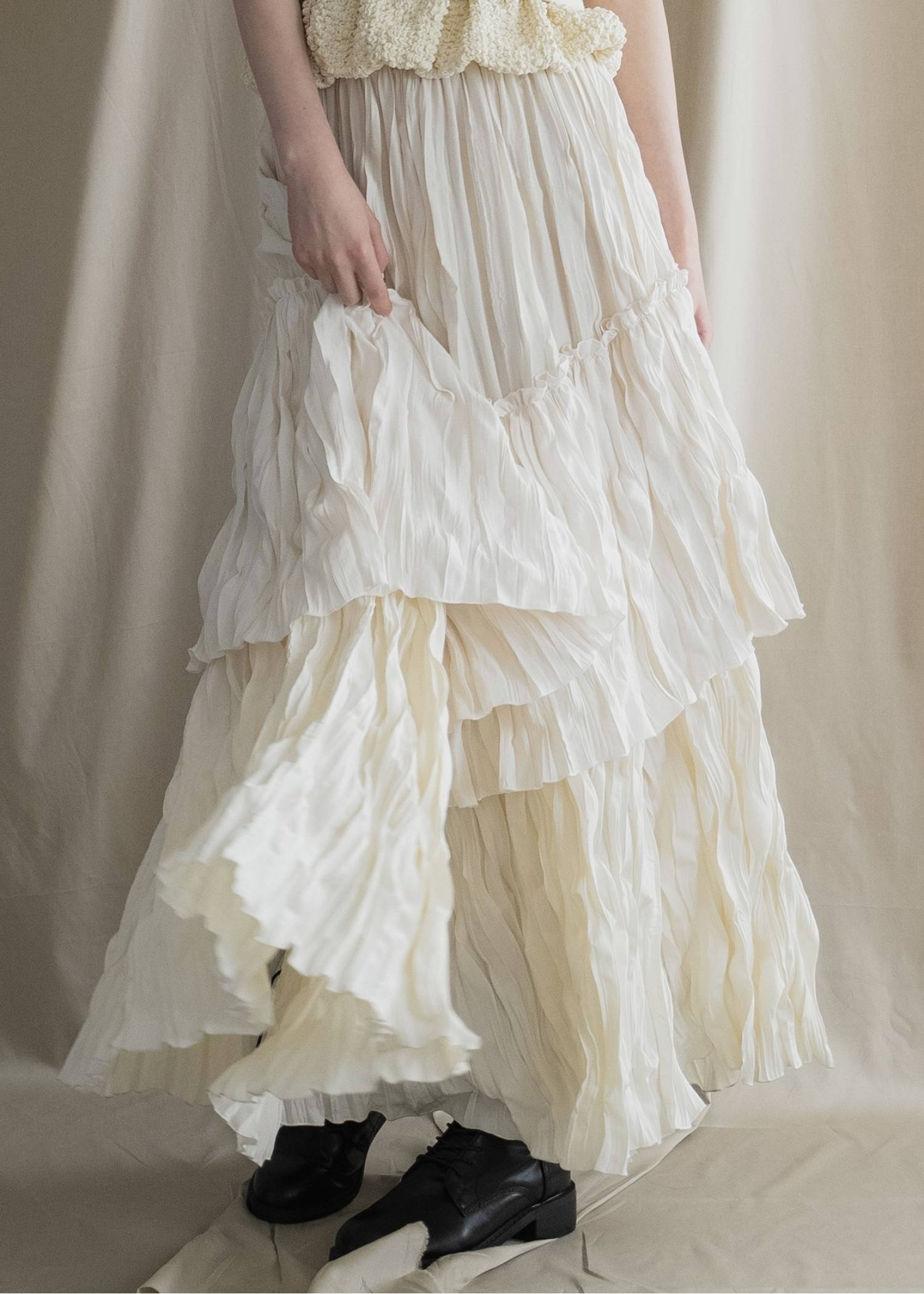 random tiered crinkle maxi SK