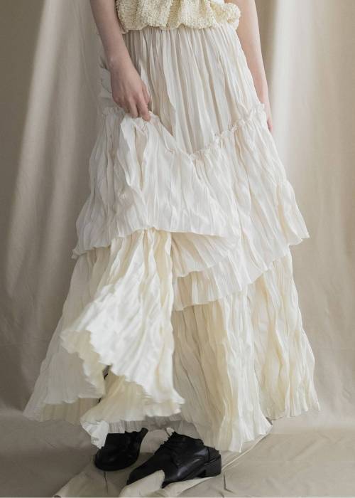 random tiered crinkle maxi SK