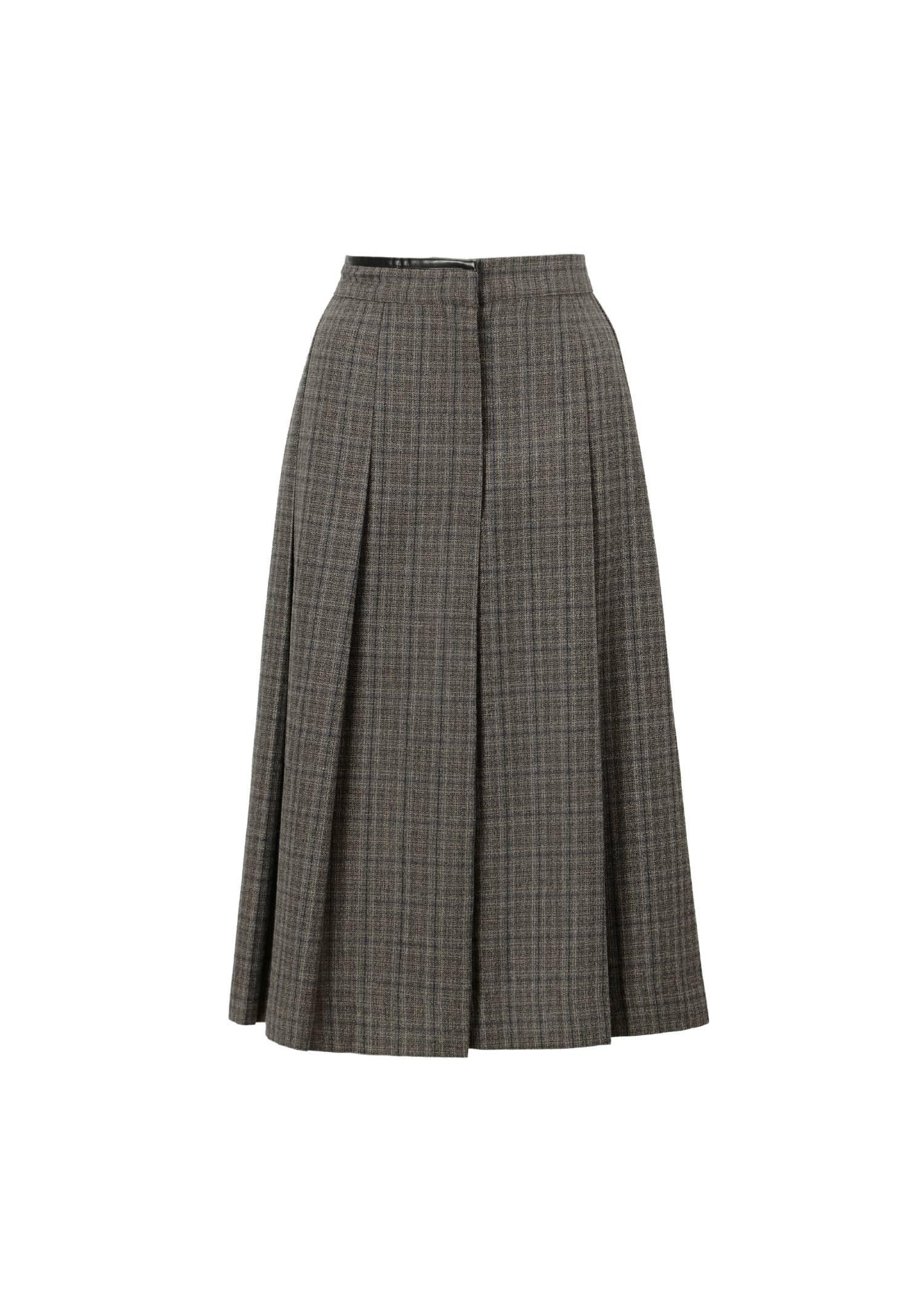 synthetic leather piping pleats check SK