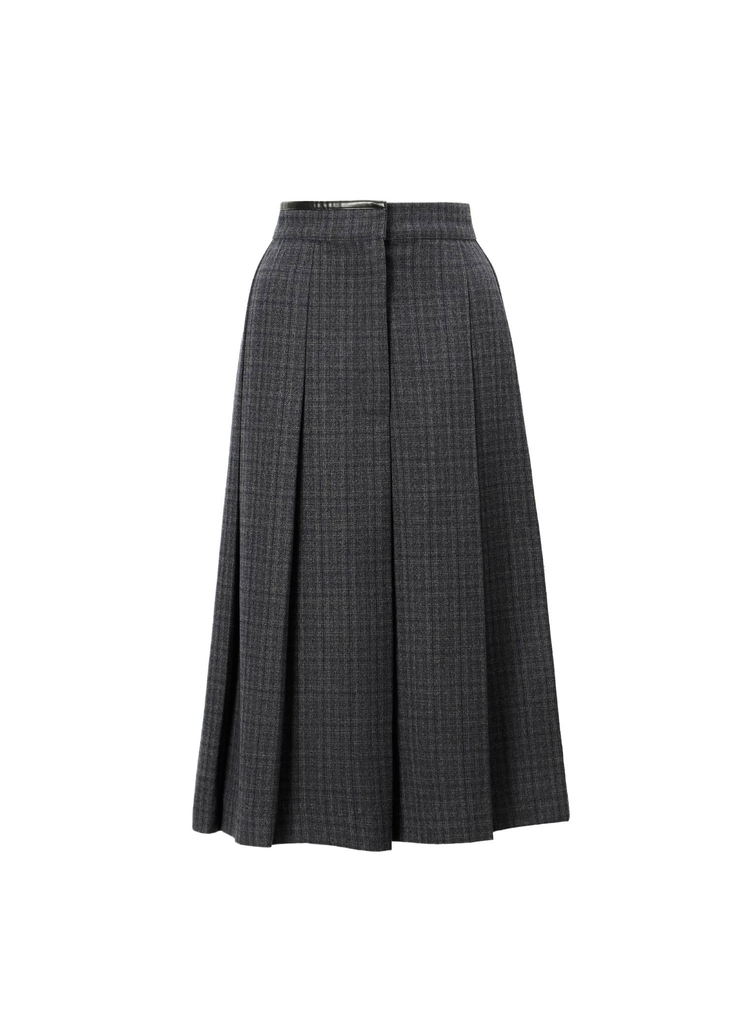 synthetic leather piping pleats check SK