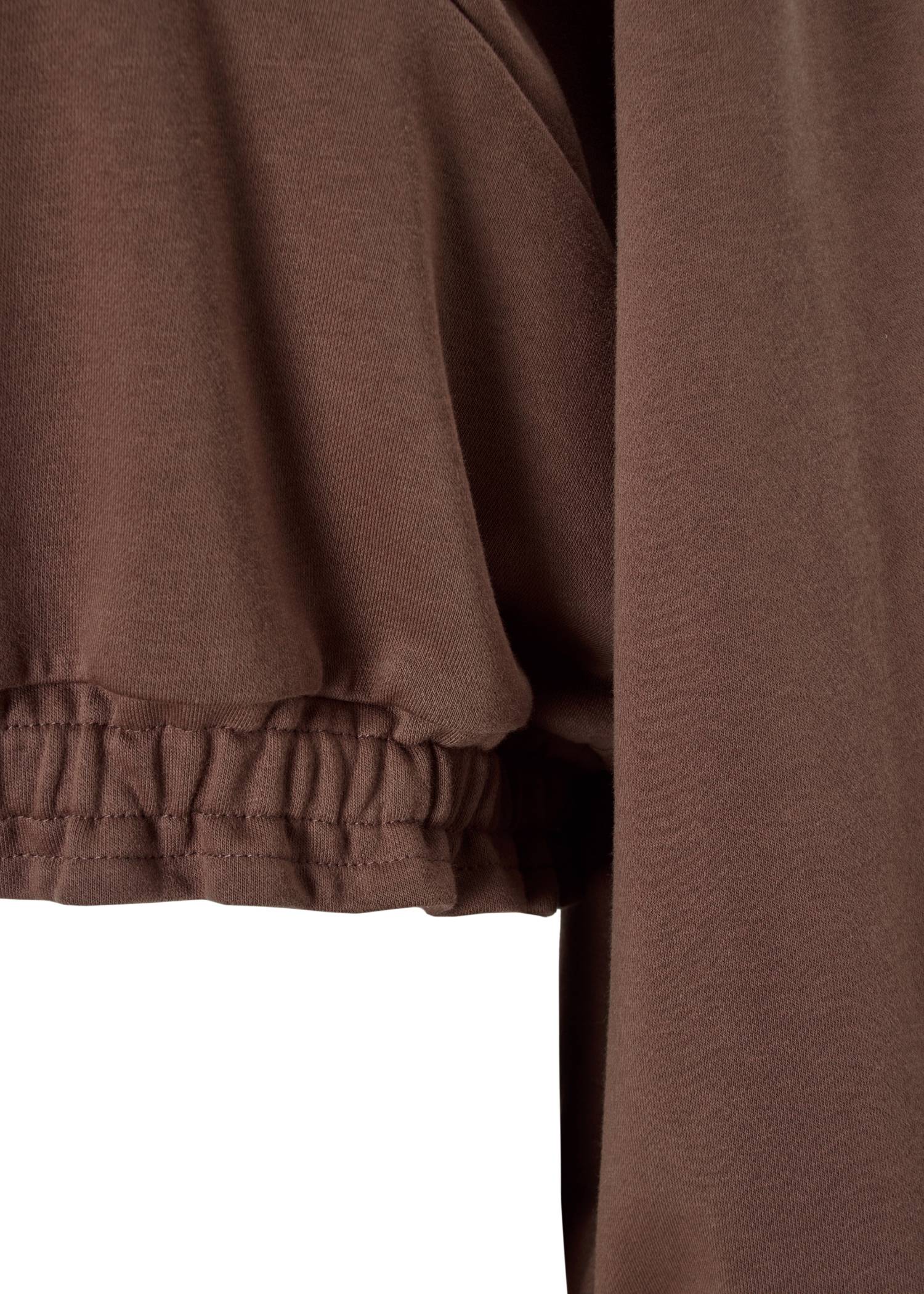 half button cropped stand collar sweat tops