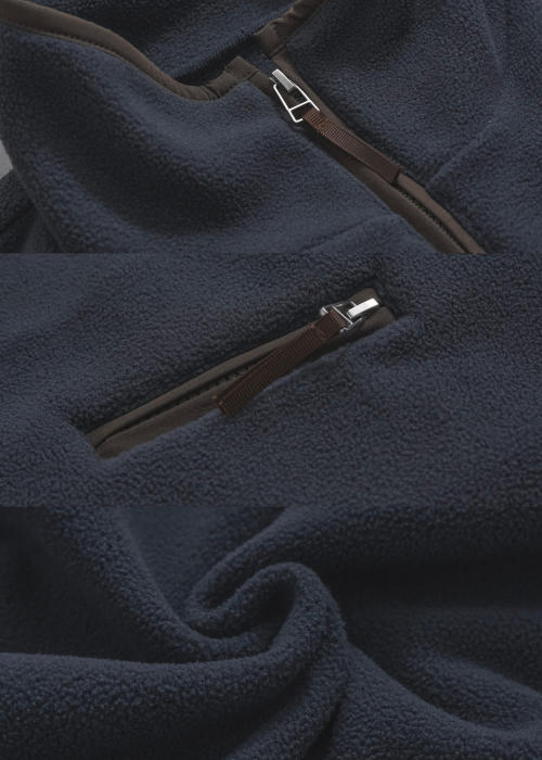 drawstring piping fleece tops
