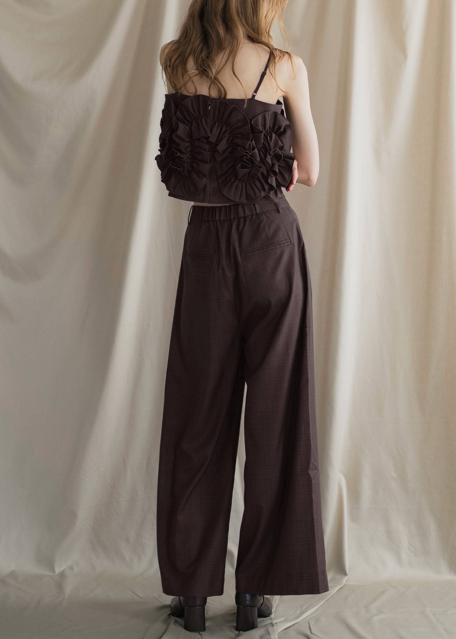 multi wave frill gather camisole