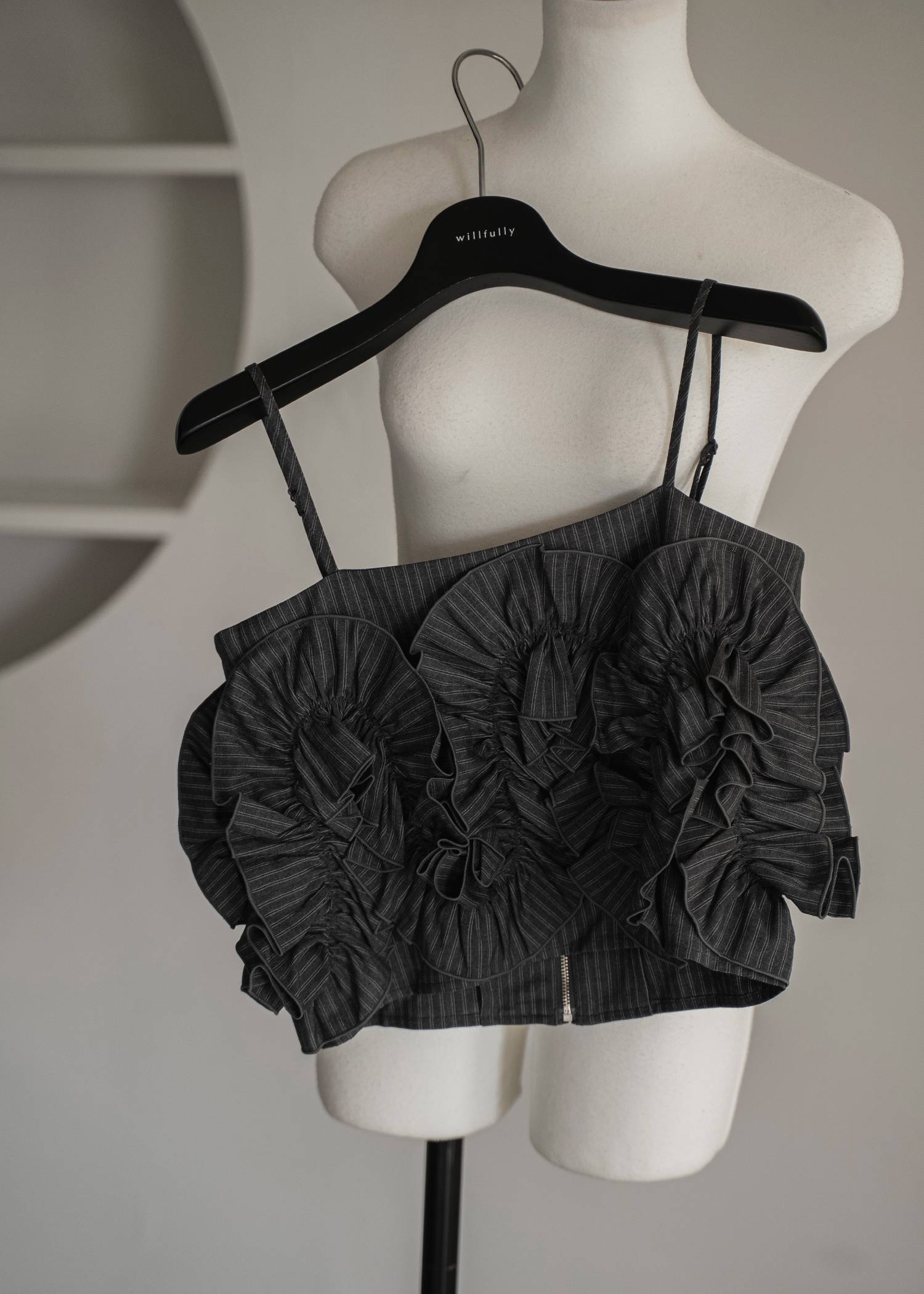 multi wave frill gather camisole