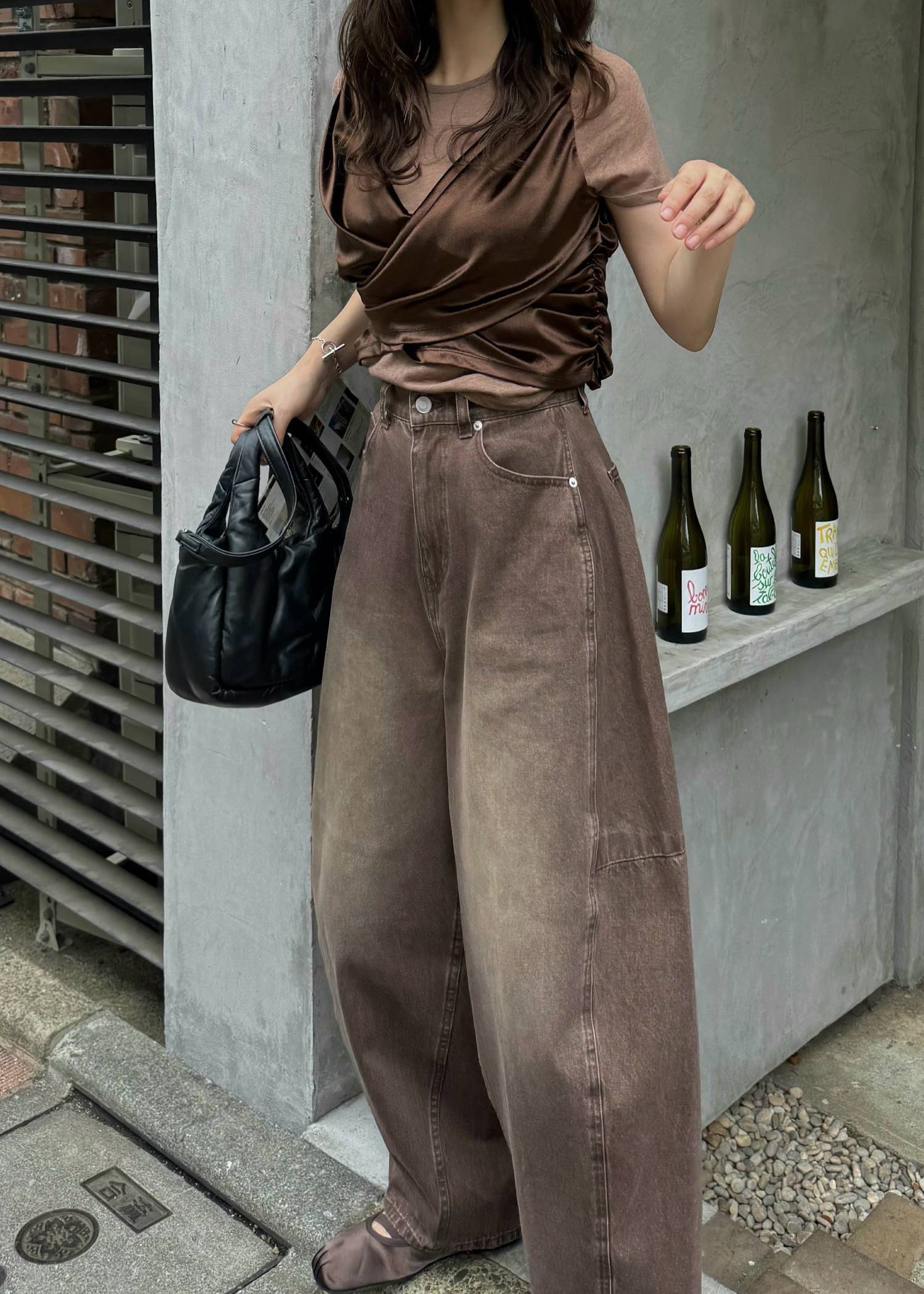 cache coeur mix slub velour tops