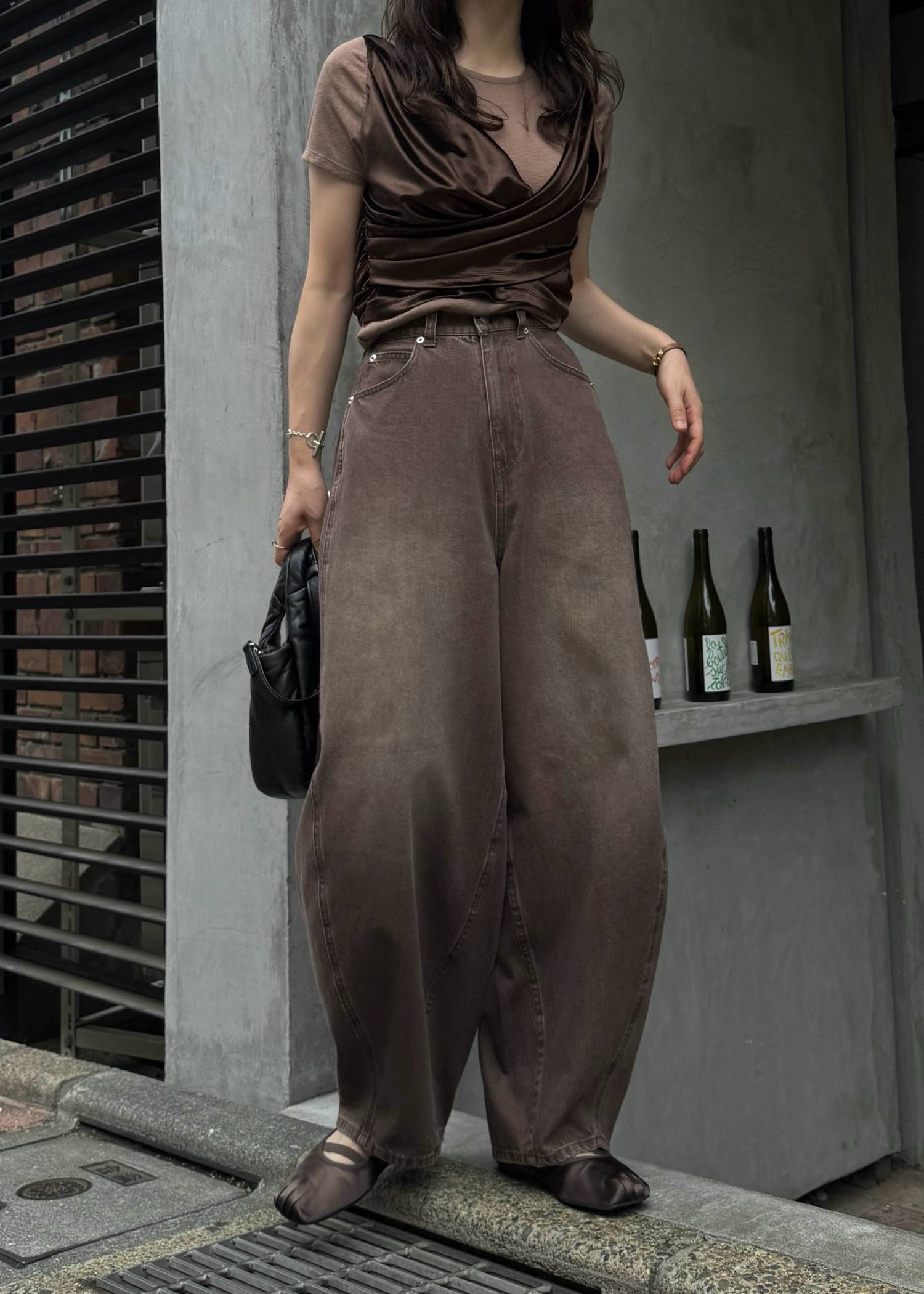 cache coeur mix slub velour tops